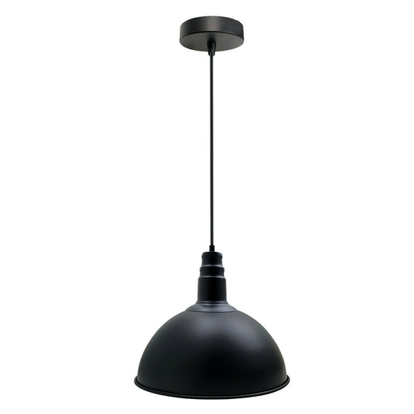 Black Industrial Vintage Style Ceiling Pendant Light Fittings Metal Lampshades~1976