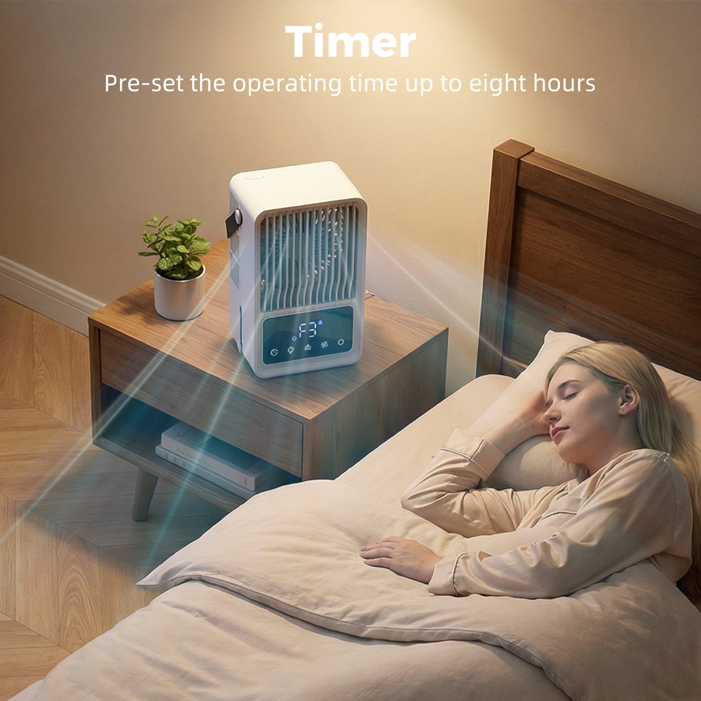 HOMCOM Portable Air Conditioner, 4-in-1 Mini Air Cooler with 3 Wind Speed, 2 Mist Mode, 7 Colour RGB Light, Black and White