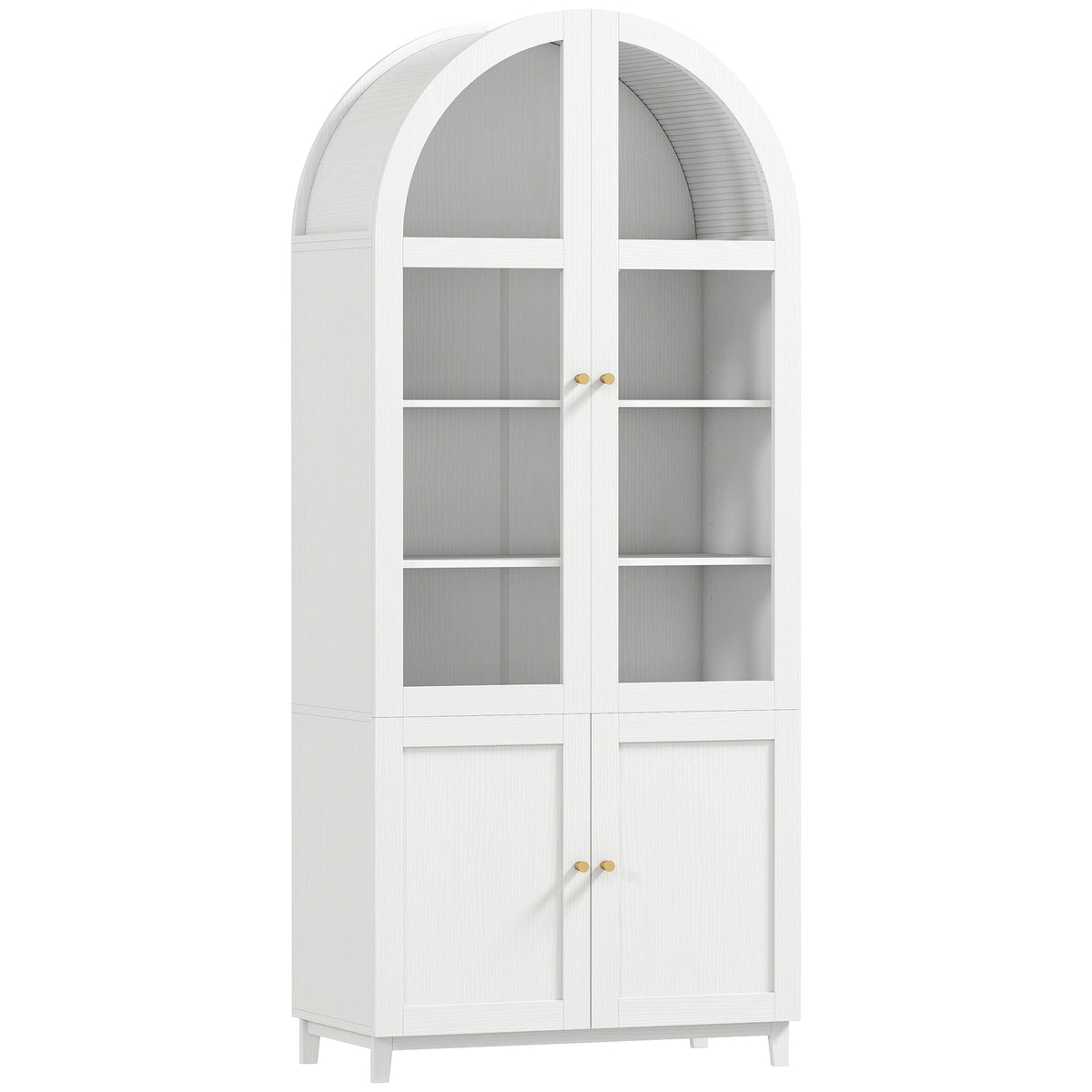 HOMCOM 180cm Tall Kitchen Cupboard, Storage Cabinet with Adjustable Shelves, Acrylic Doors for Living Room, Dining Room, White Default Title