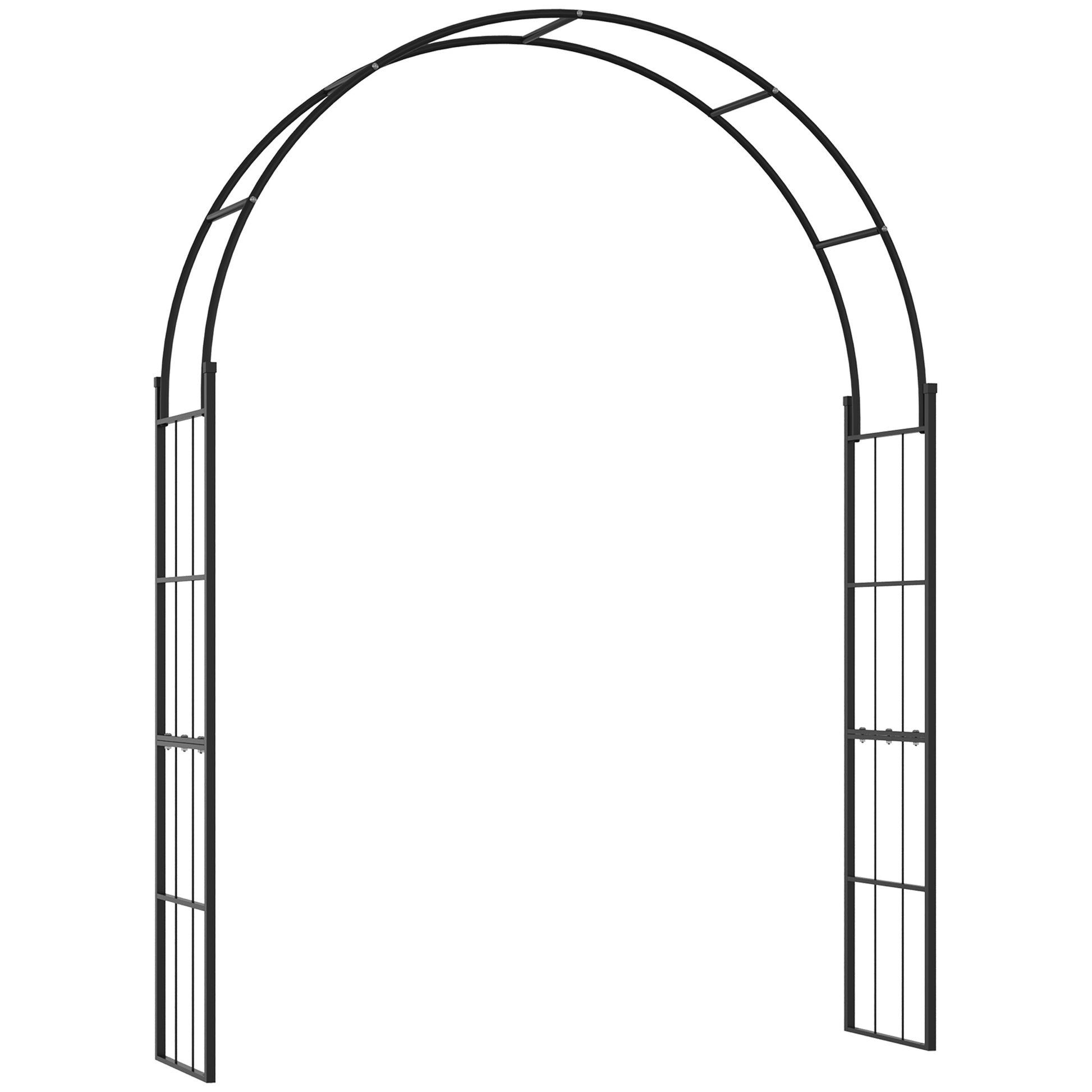 Outsunny 223cm Garden Arch Trellis, Outdoor Wedding Arbor for Ceremony for Climbing Roses, Vines and Plants Default Title
