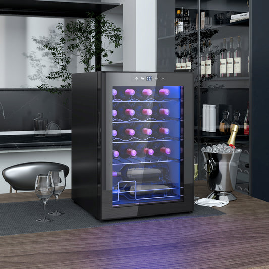 HOMCOM 20 Bottle 5-18â„ƒ Countertop Wine Fridge - Black