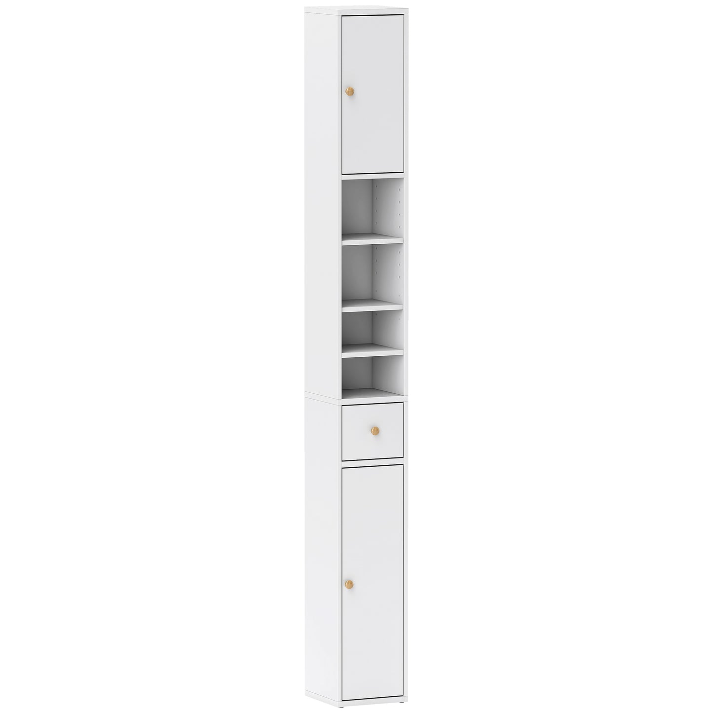 HOMCOM 178 cm Narrow Tall Bathroom Cabinet - White Default Title