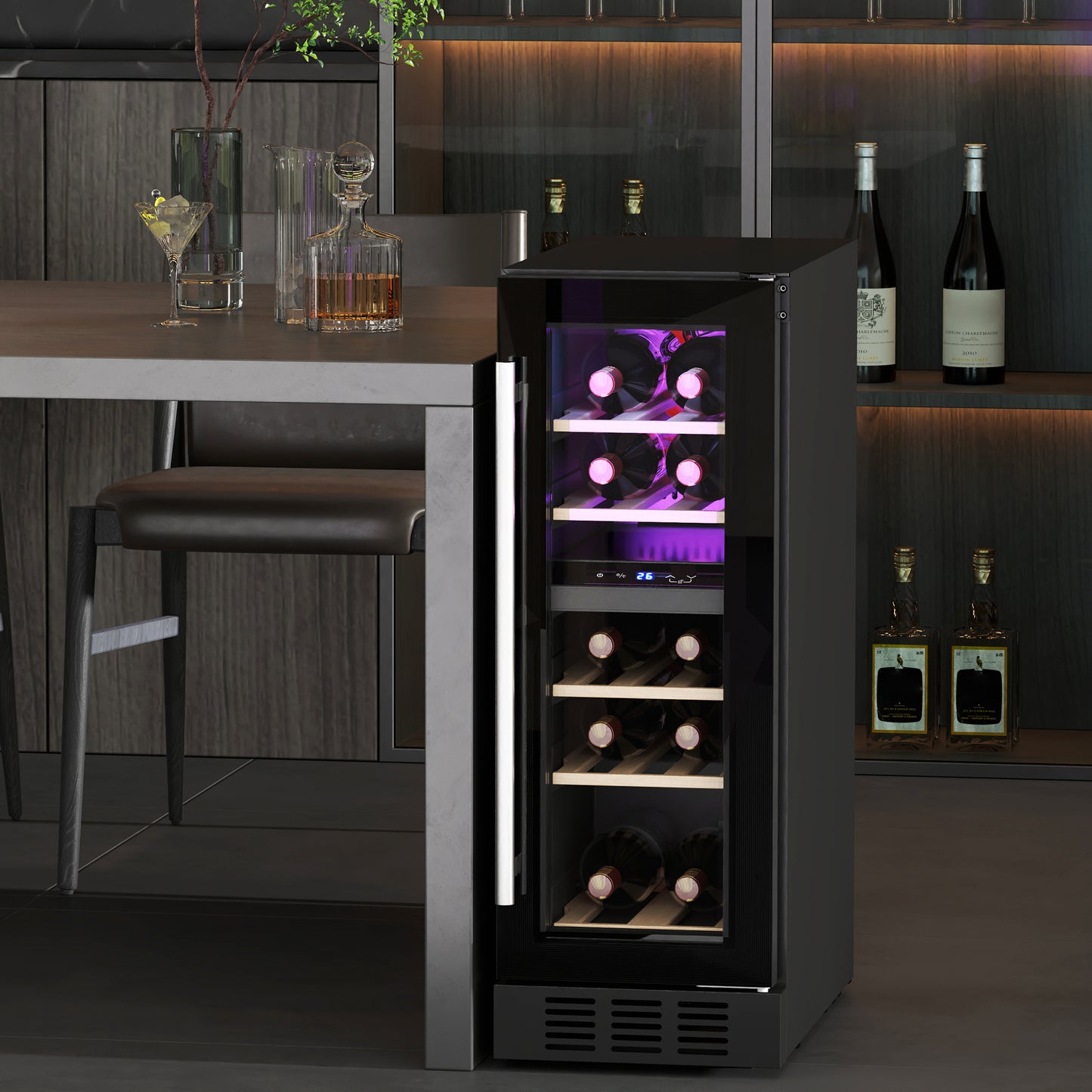 HOMCOM 16 Bottle Dual Zone 5-18â„ƒ Wine Fridge - Black