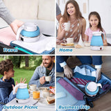 Foldable Electric Kettle, Camping Kettle, Mini Travel Kettle, Silicone Electric Water Boiler, Tea, Coffee Kettle, Collapsible Kettle With Separable Power Cord For Outdoor Hiking Camping, Blue