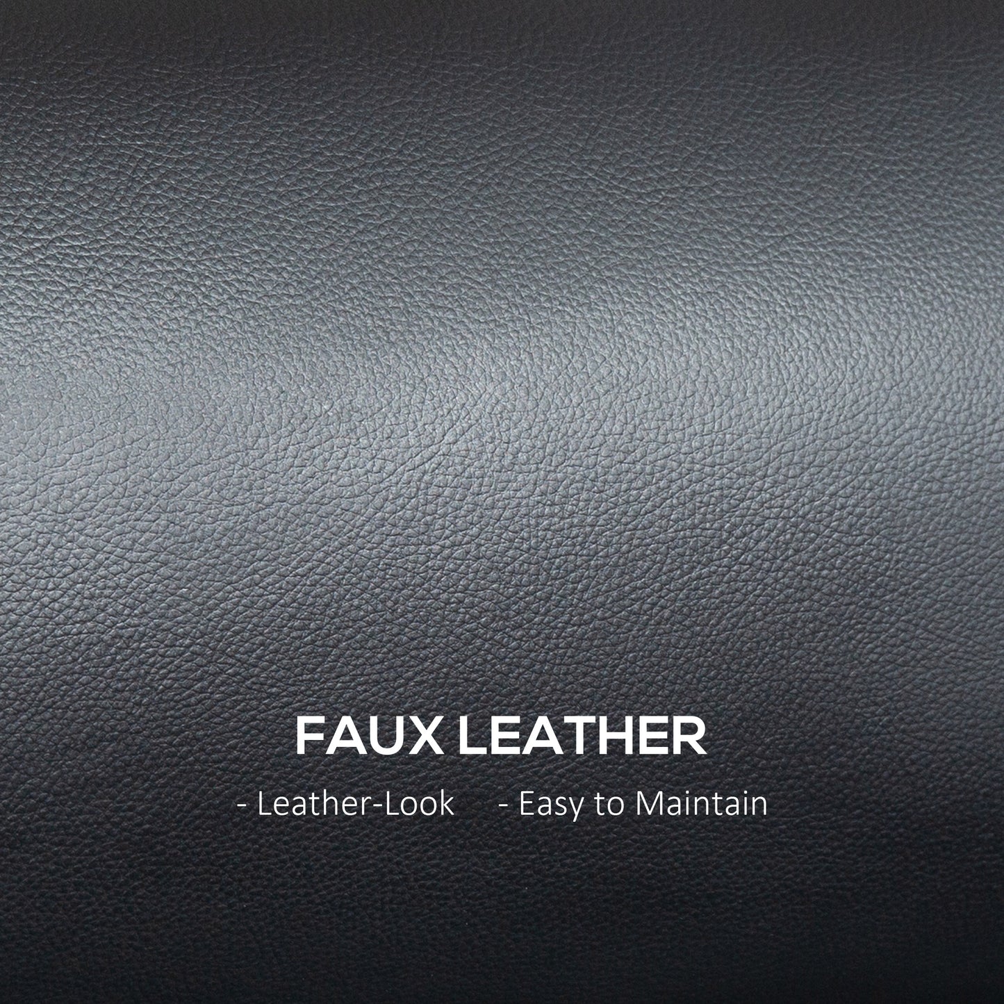 HOMCOM Small Faux Leather 2 Seater Sofa Settee - Black