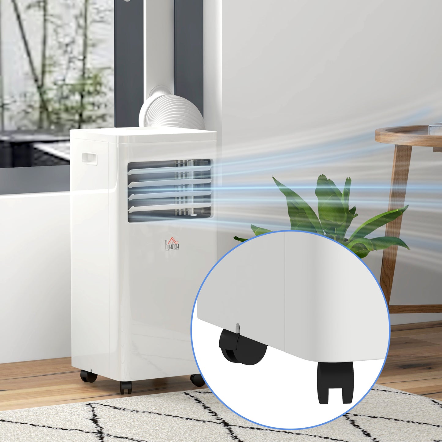 HOMCOM 7000 BTU Air Conditioning Unit, 3-in-1 Portable Air Conditioner, Dehumidifier, Cooling Fan with 2 Speeds, 24H Timer, Remote Control, Digital Display, Window Venting Kit, 26mÂ²