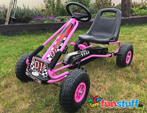 Zoom Rubber Wheel Go Kart Pink