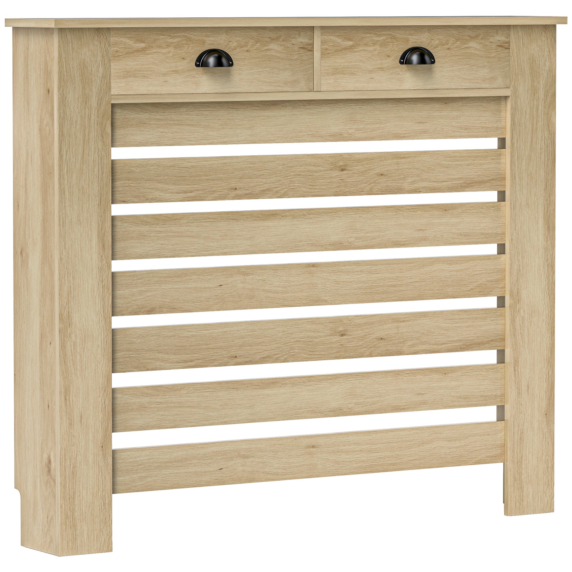 HOMCOM 95.5H x 111Wcm Radiator Cover, with Drawer - Oak Default Title