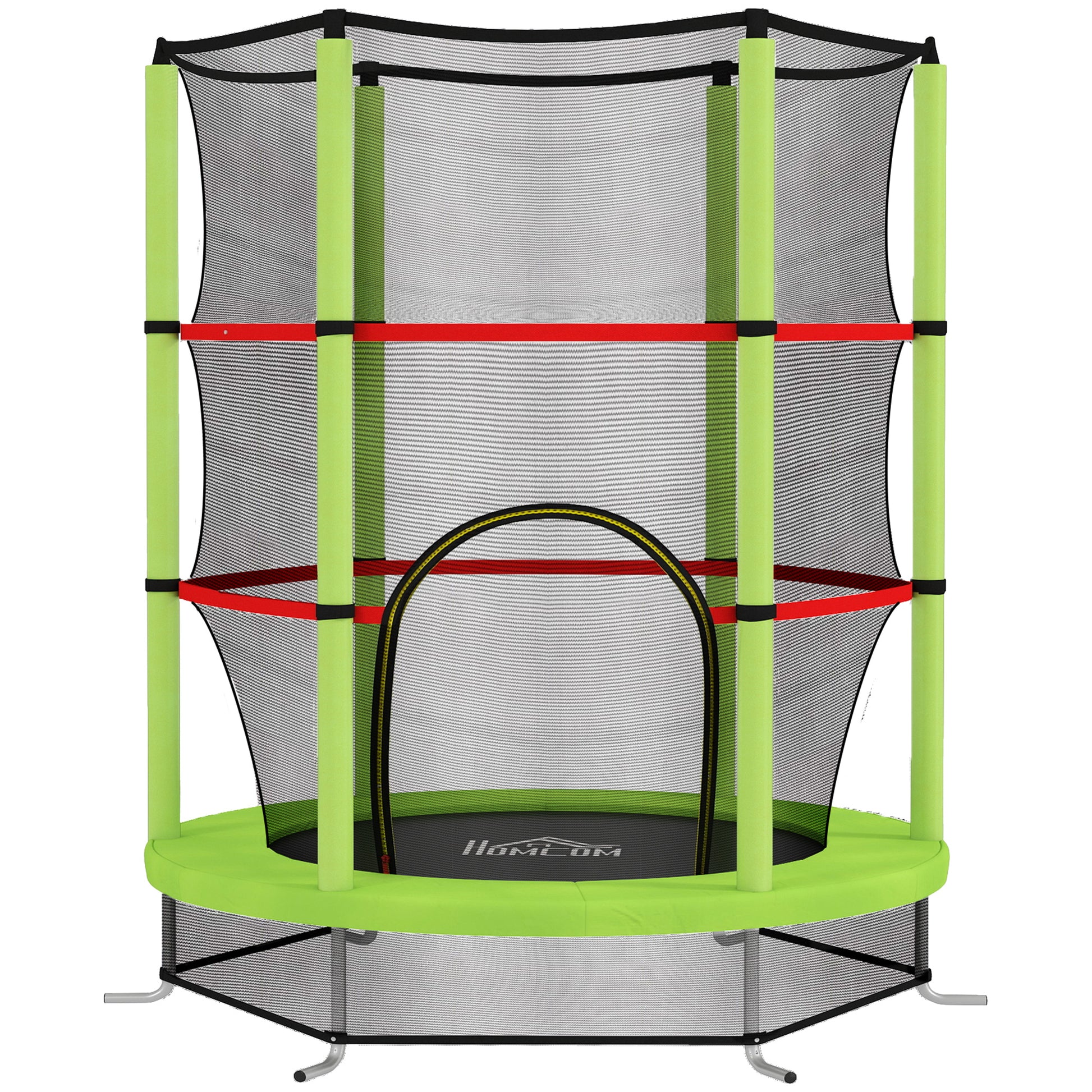 HOMCOM Kids Trampoline, with Enclosure Net, Steel Frame, for Ages 3-6 Years - Green