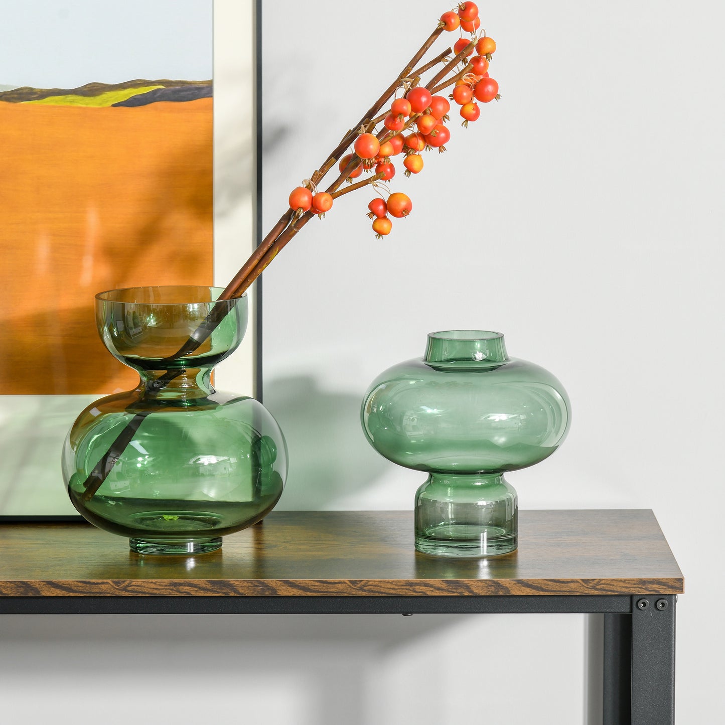 HOMCOM Industrial Console Table Entryway Table w/Bottom Mesh Shelf Metal Frame Vintage Sofa Table for Hallway, Living Room, Rustic Brown