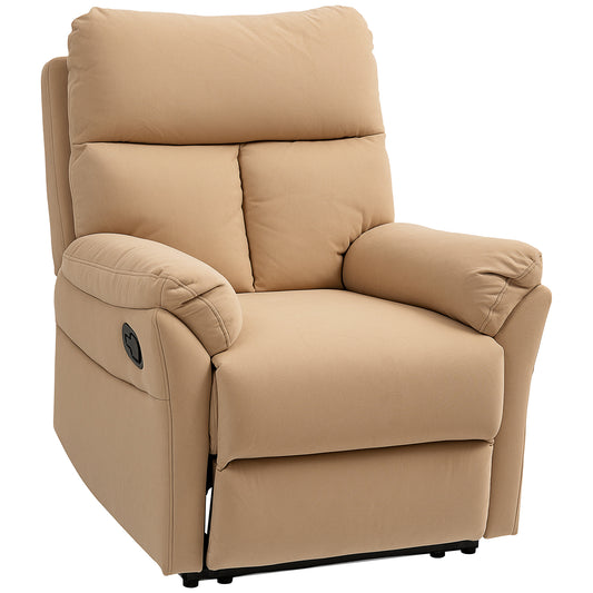 HOMCOM 140Â° Manual Reclining Armchair, with Footrest - Light Brown