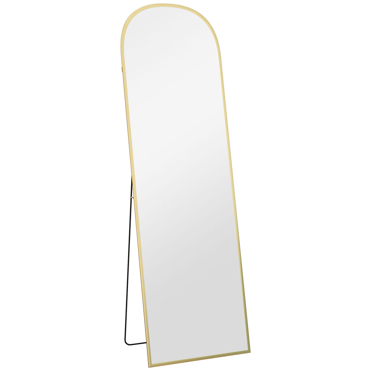 HOMCOM 162cm Aluminium Frame Standing Mirror - Gold Default Title