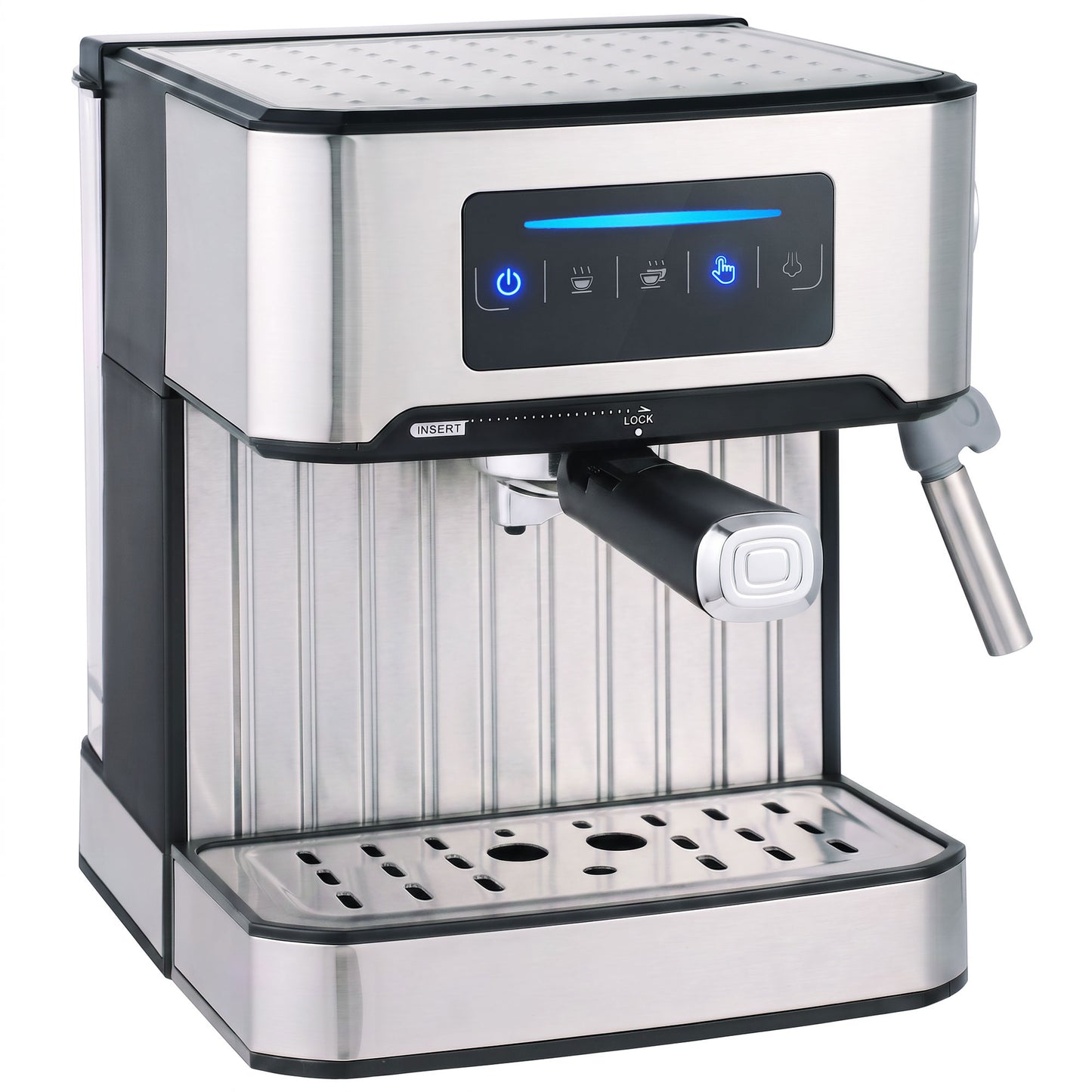 HOMCOM Espresso Machine, 20-Bar Cappuccino Coffee Maker with Frother Wand, 1.6L Tank, Single/Double/Manual Shot, LED Touch