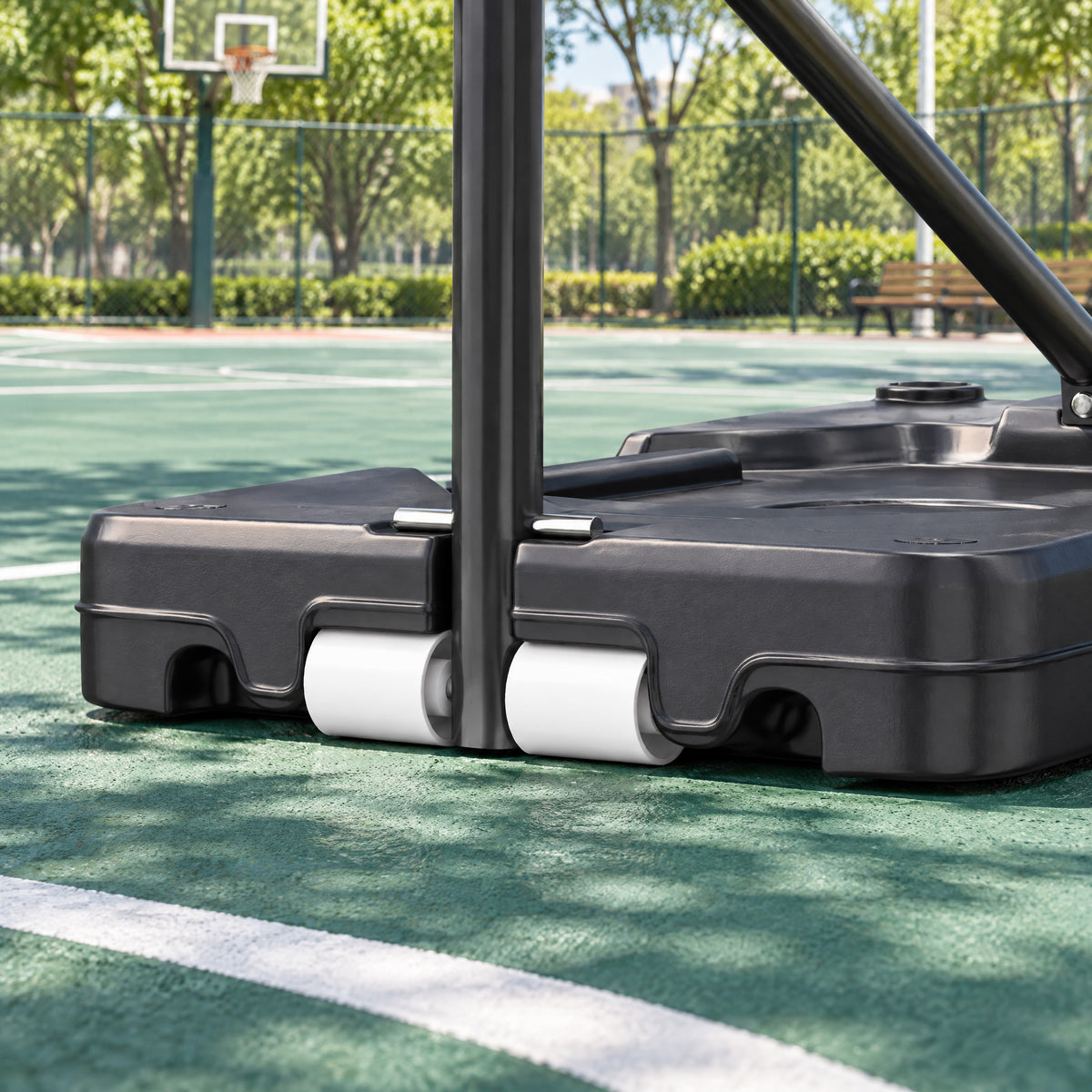 SPORTNOW Adjustable Basketball Hoop and Stand, 3.5-7FT Portable Freestanding Basketball Hoop System with Wheels and Base, Black