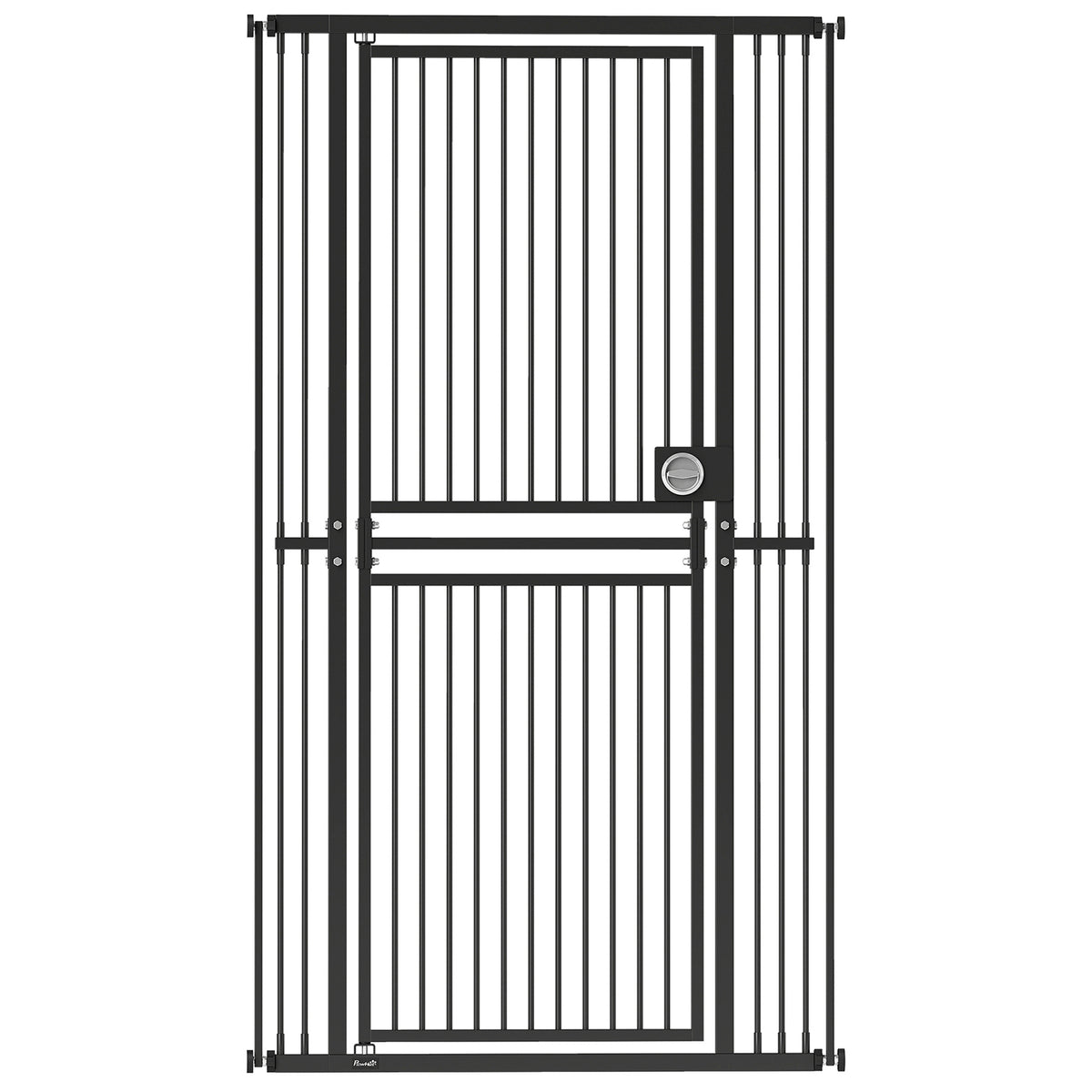PawHut 180cm Extra Tall Cat Gate, Adjustable Pet Gate with 74-100 cm Wide, Pressure Fit, Pull-Ring Latch, Black Default Title