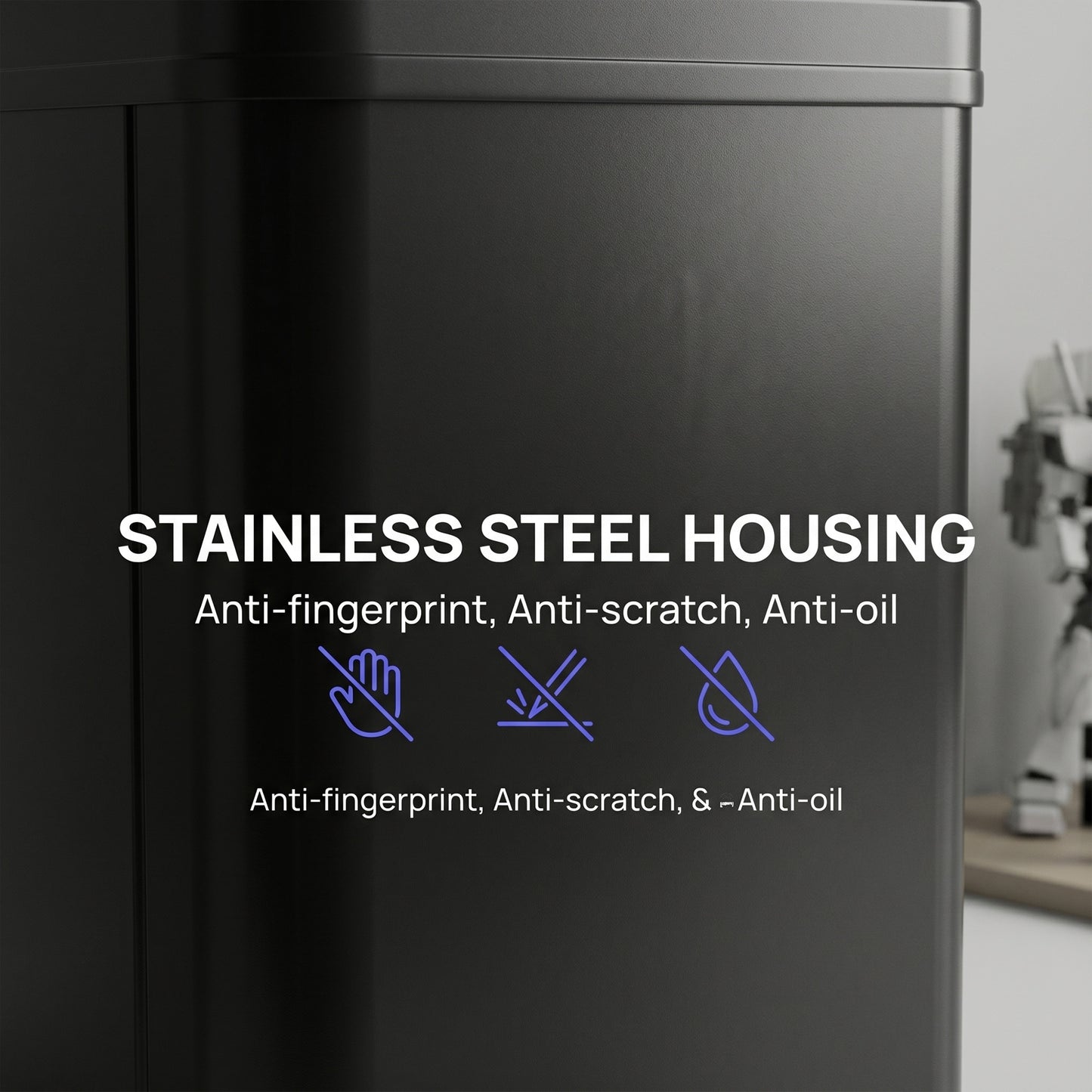 HOMCOM 50L Sensor Bin with Soft-Close Lid, Stainless Steel Automatic Touchless Motion Sensor Kitchen Bin, Black