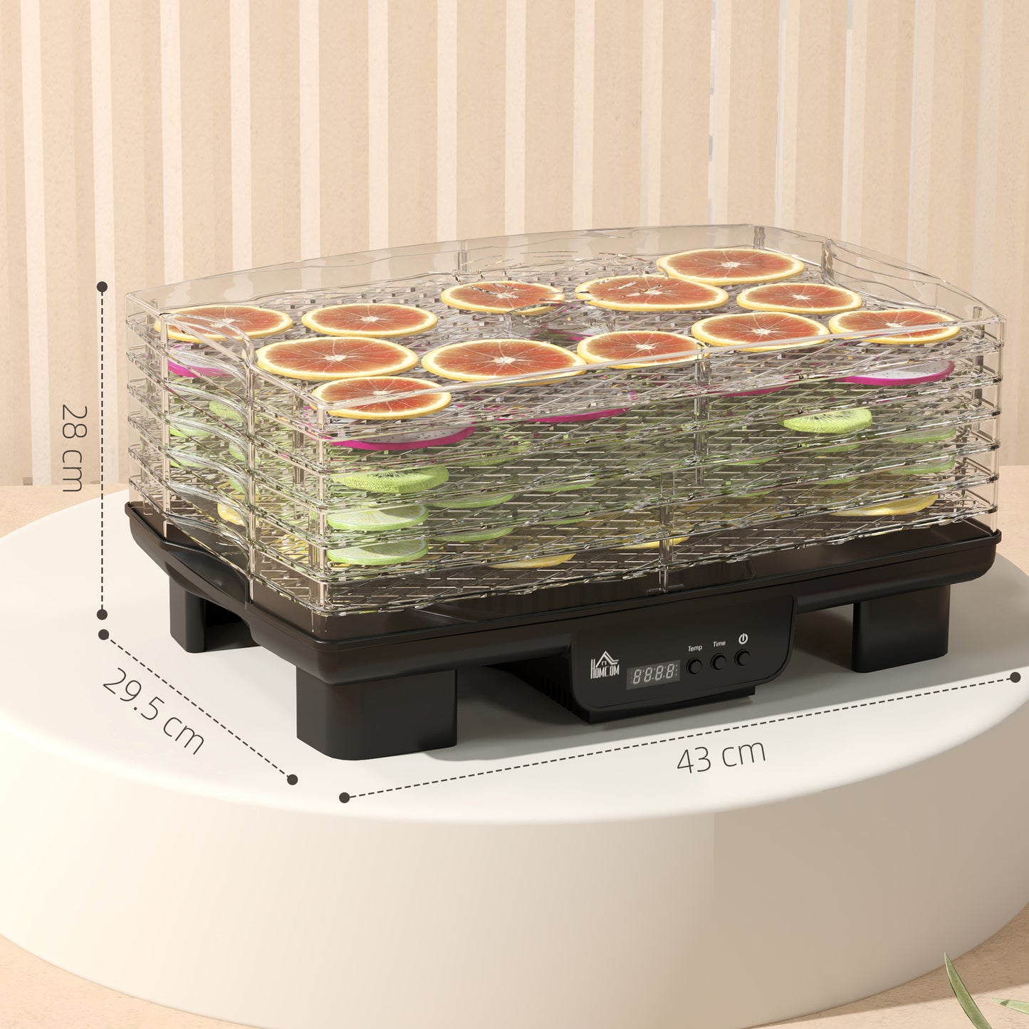 HOMCOM 40-70â„ƒ Six-Tray Food Dehydrator - Black