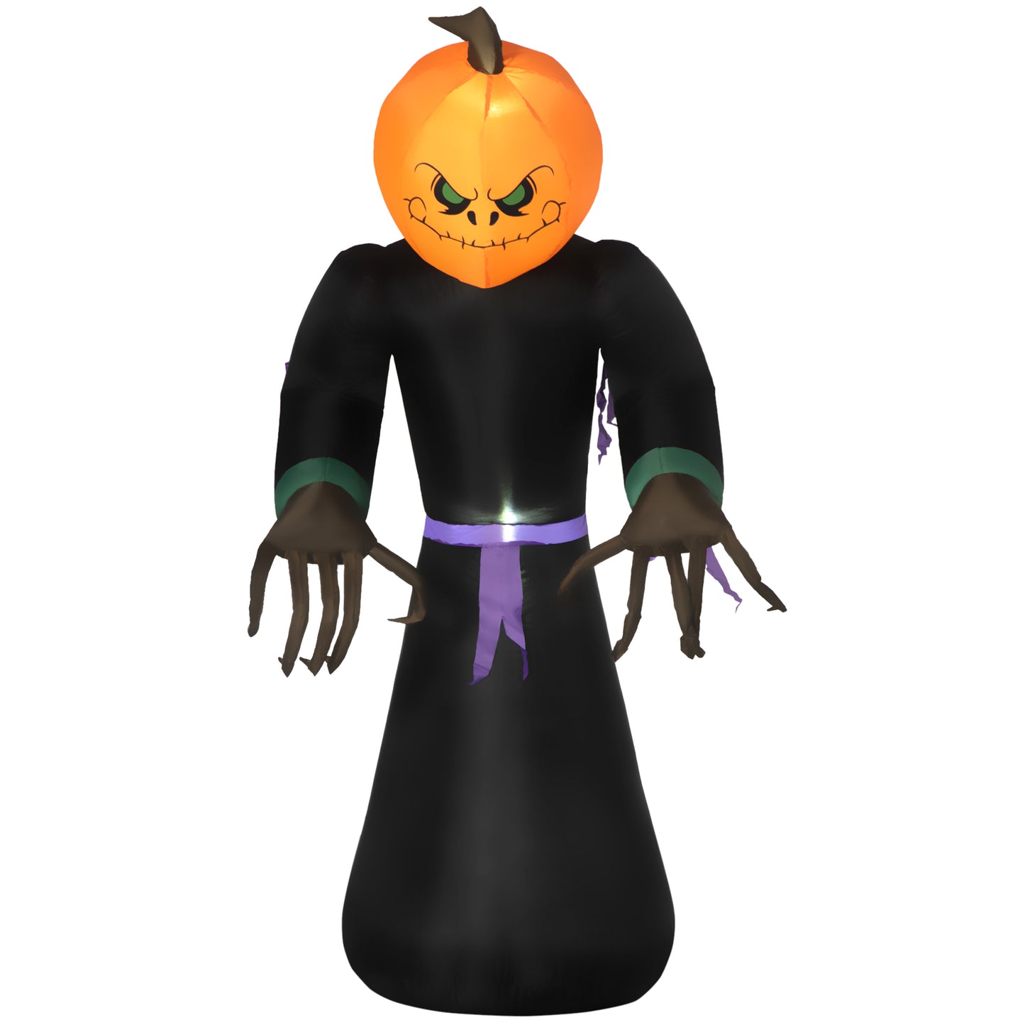HOMCOM 2.1m Inflatable Pumpkin Ghost Head Monster Vampire 6 LED Halloween Blow Up Yard Holiday Decoration Default Title