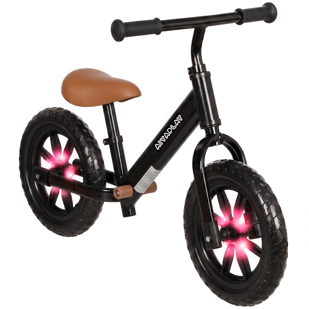 AIYAPLAY 11.2" Balance Bike for 2-5 Years, Toddler Bike with Lighting Wheels, Adjustable Seat & Handlebar, Black Default Title