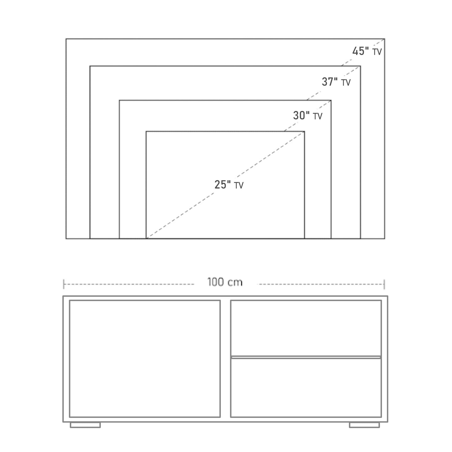 HOMCOM High Gloss TV Stand Storage Cabinet with 2 Shelves for Living Room Home Furniture White
