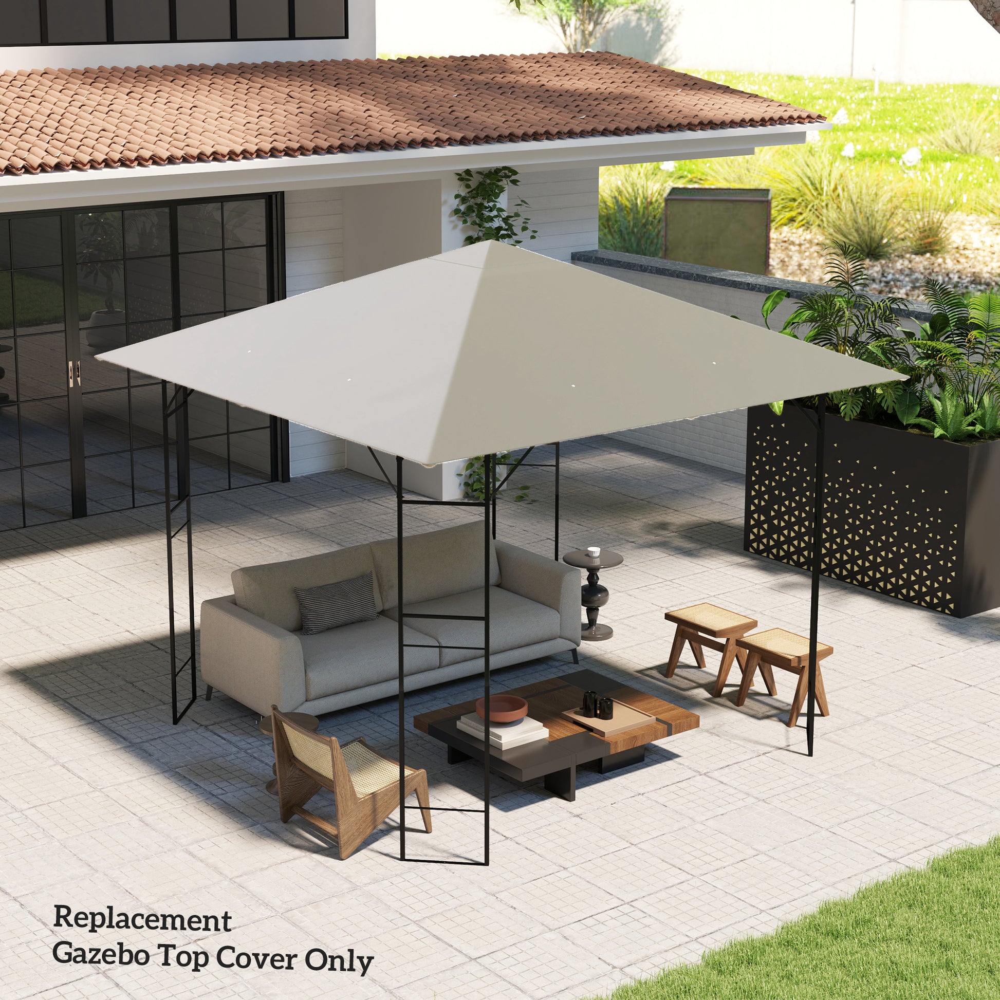 Outsunny 3 x 3(m) Gazebo Canopy Replacement, for 01-0867 - Light Grey