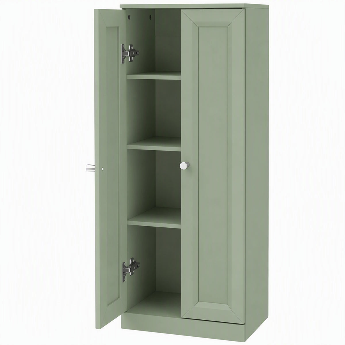 HOMCOM Narrow Bathroom Cabinet, Slim Storage Cabinet with 2 Doors & 4 Tiers, Freestanding Narrow Cupboard