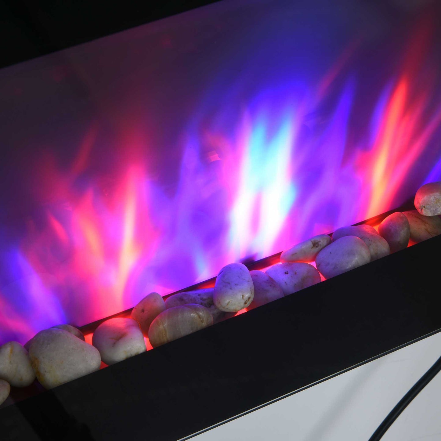 HOMCOM 1000W/2000W Electric Wall Fireplace w/ LED Flame Effect Timer Remote Sleek Stylish Safe Home Heating 20-25ãŽ¡