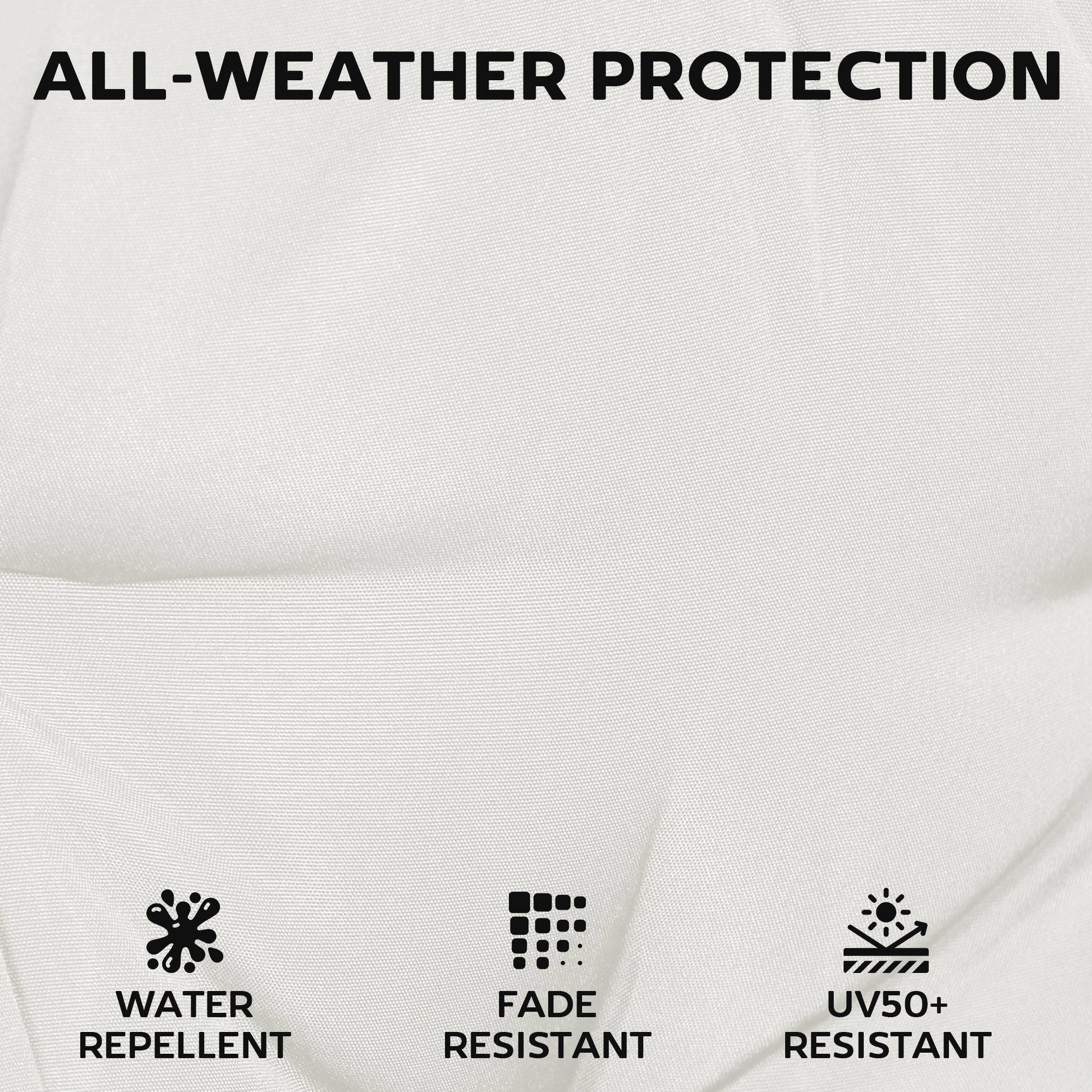 Outsunny Set of 6 Outdoor Seat Cushions with Machine Washable Cover, Water Repellent Seat Cushions Cream White