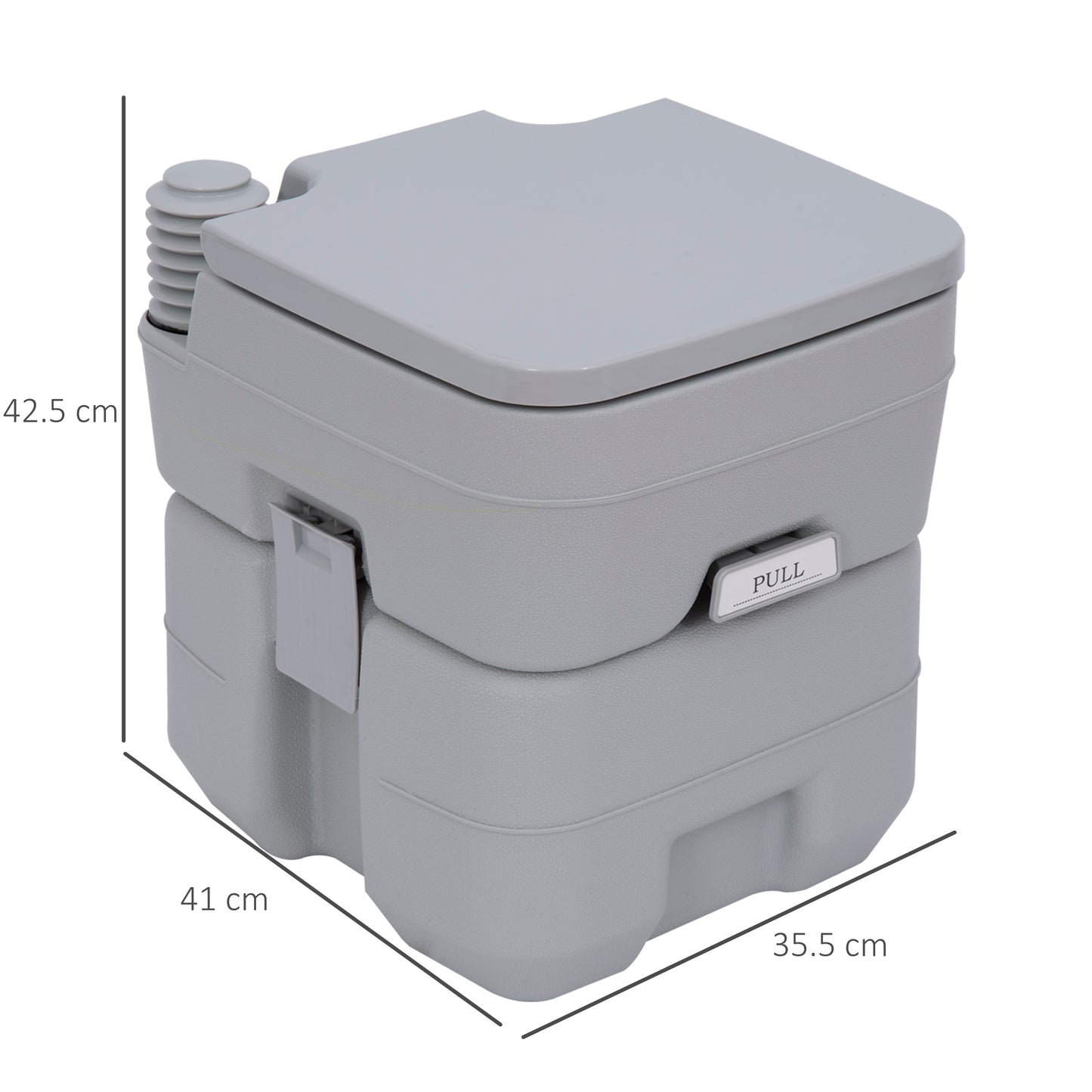 Outsunny 20L Camping Portable Toilet with 2 Detachable Tanks & Push-button Operation for Outdoor Camping & RV Travel - Grey