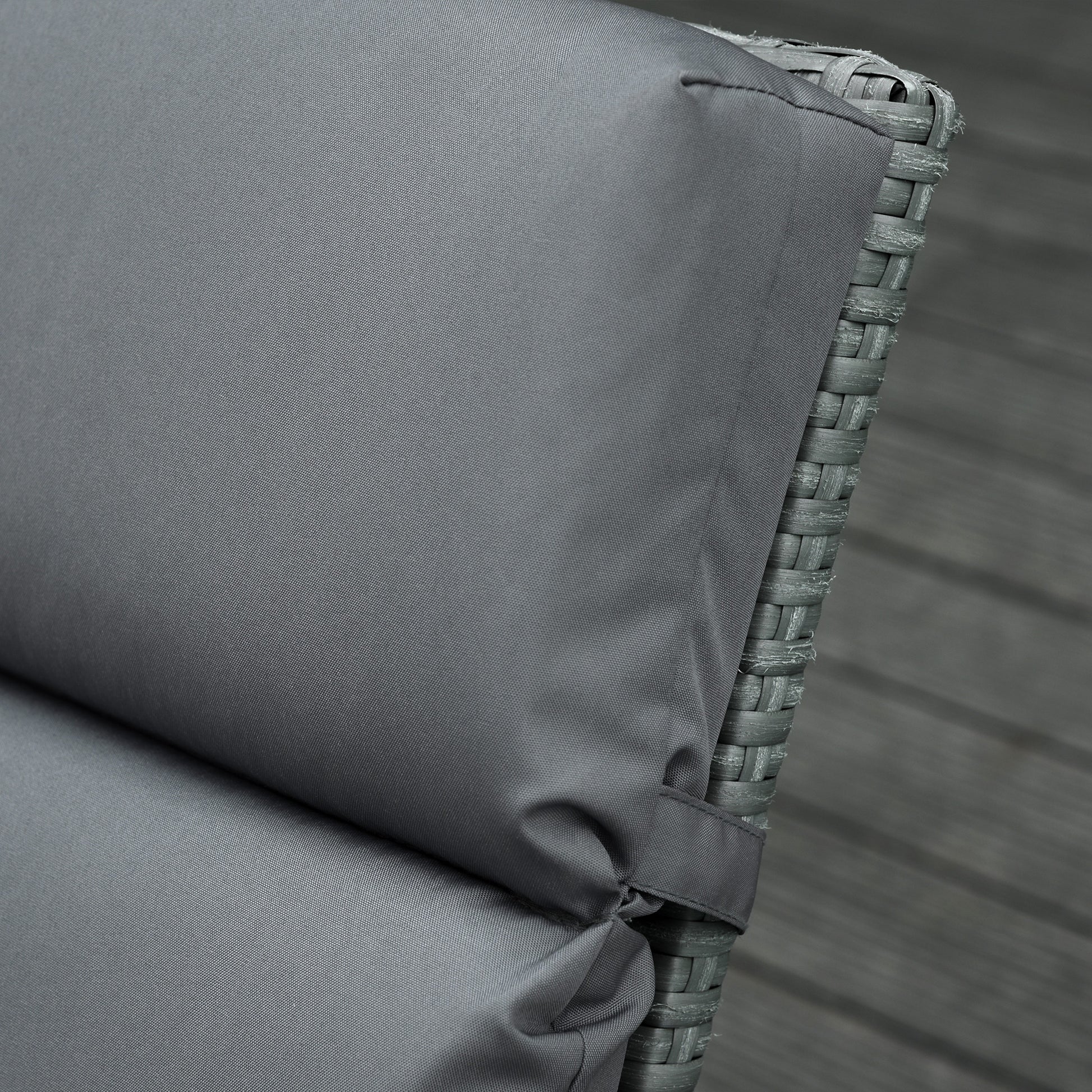Outsunny Set of 2 Sun Lounger Cushions, Replacement Cushions for Rattan Furniture with Ties, 196 x 55 cm, Cushion ONLY, Dark Grey