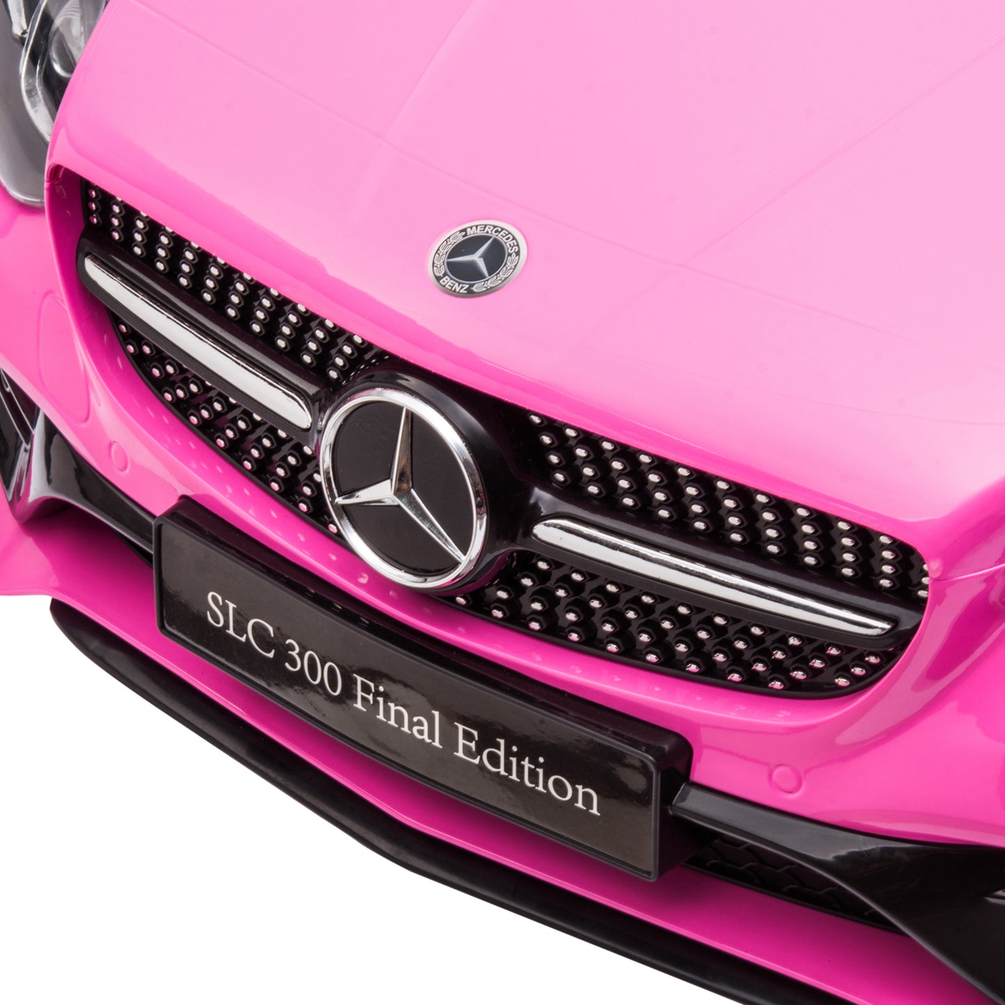 HOMCOM Benz SLC 300  Licensed 12V Kids Electric Ride On, with Music, Remote Control, LED Headlights, Horn, Pink