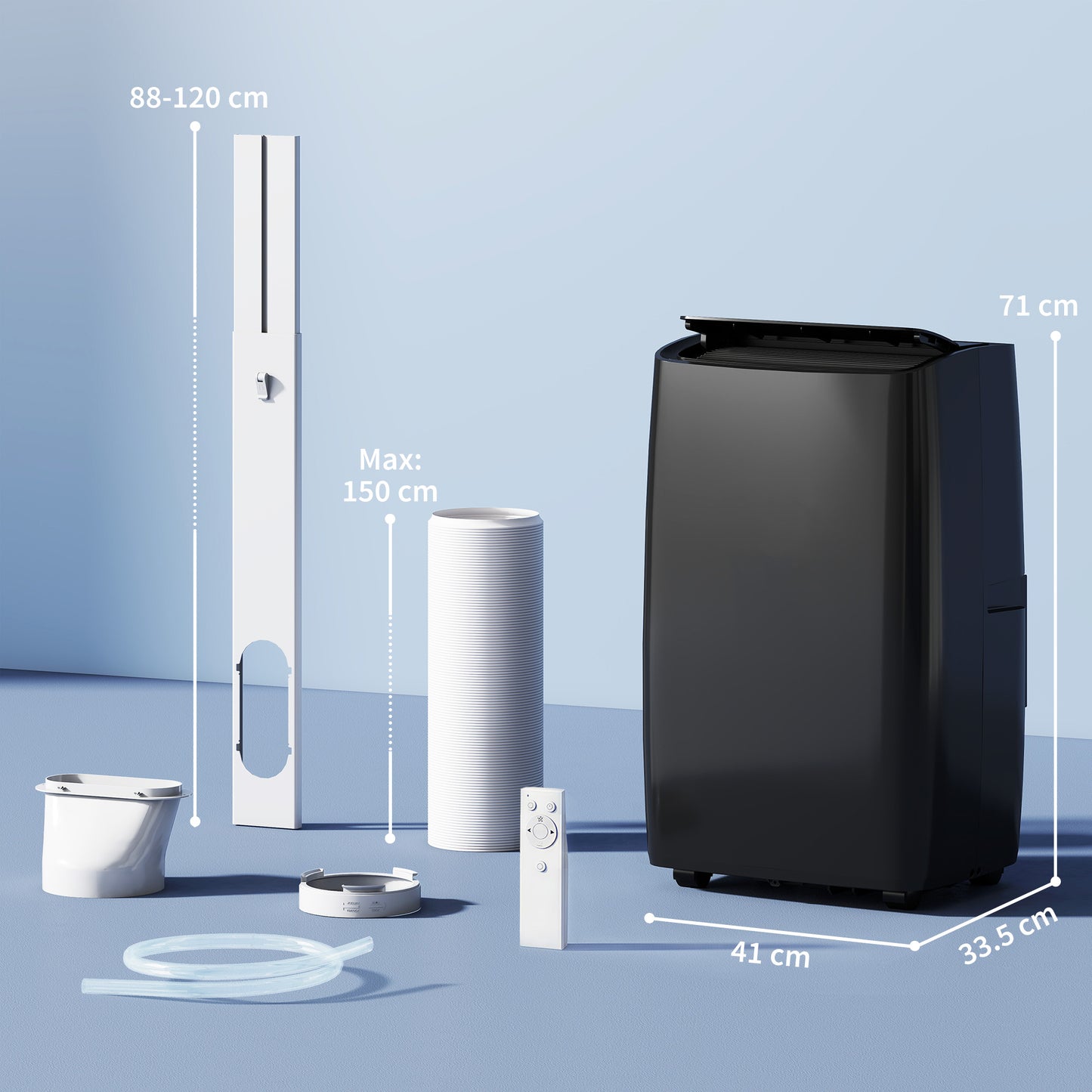 HOMCOM Portable Air Conditioner 12000 BTU BTU, 4-in-1 Air Conditioning Unit, Dehumidifier, Cooling, Fan, Child Lock, 35 mÂ²
