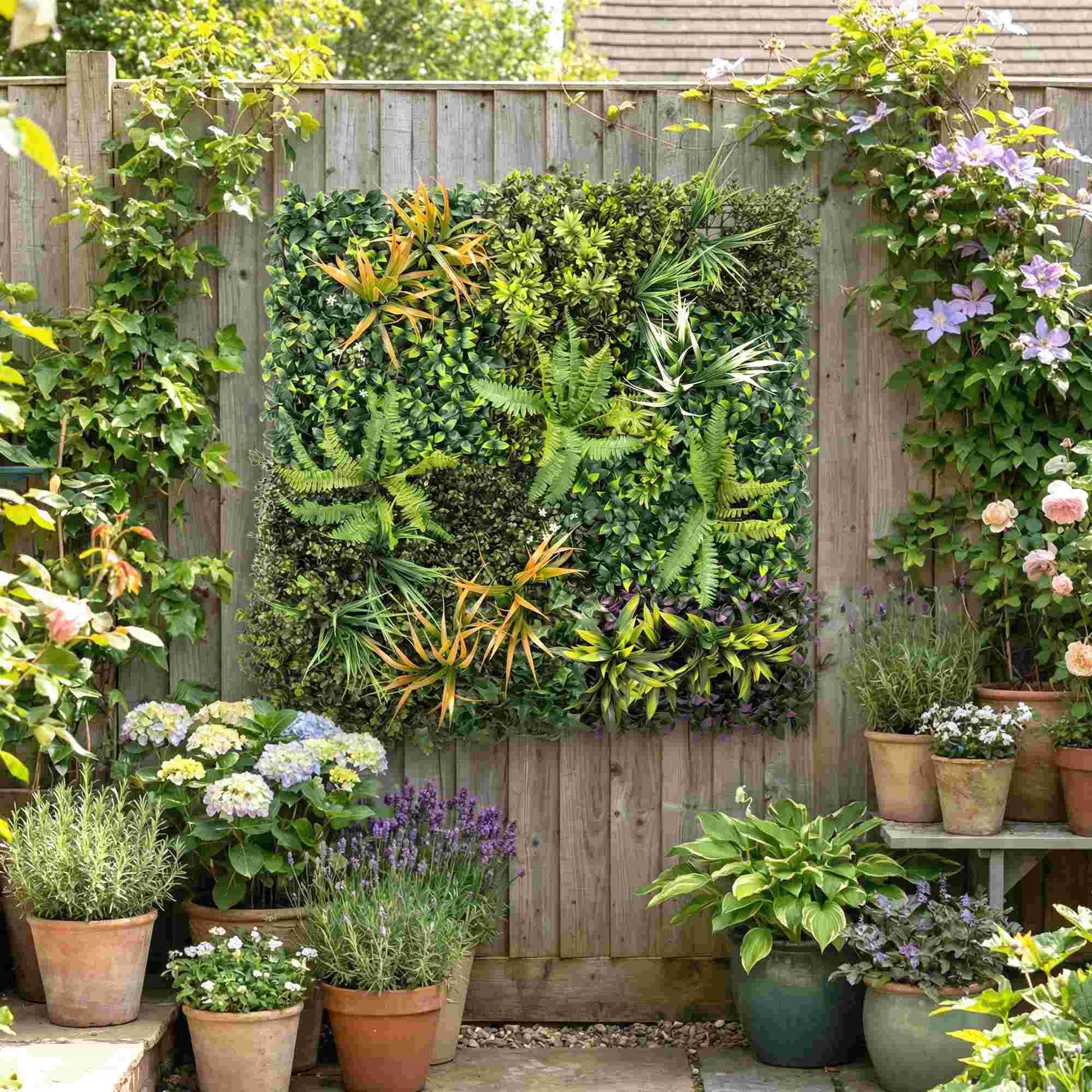 Outsunny Grass Wall Panels, 100 x 100 cm Artificial Grass Wall Decor with Tie Connectors, Greenery Backdrop Panels, Green