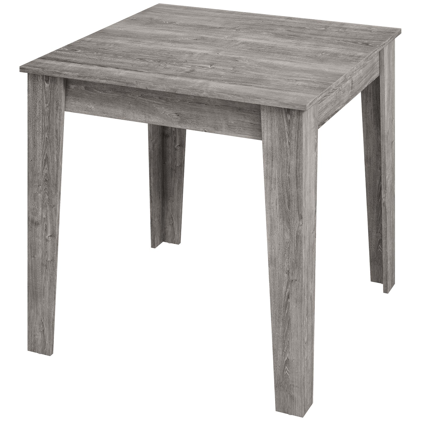 HOMCOM Dining Table for 4, 80L x 80W x 75Hcm, Modern Square Kitchen Table with Wood Effect Tabletop, Grey Wood Effect