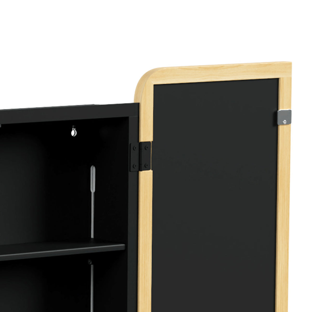 HOMCOM Bathroom Medicine Mirror Cabinet, Bathroom Wall Cabinet with Storage, Magnetic Doors and Adjustable Shelf, Natural