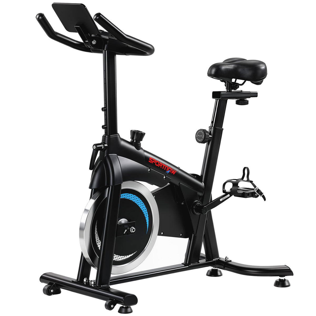 SPORTNOW Exercise Bike, Indoor Stationary Bike with Smart APP, 0-100% Magnetic Resistance, Adjustable Seat & Handlebars, Wheels Default Title