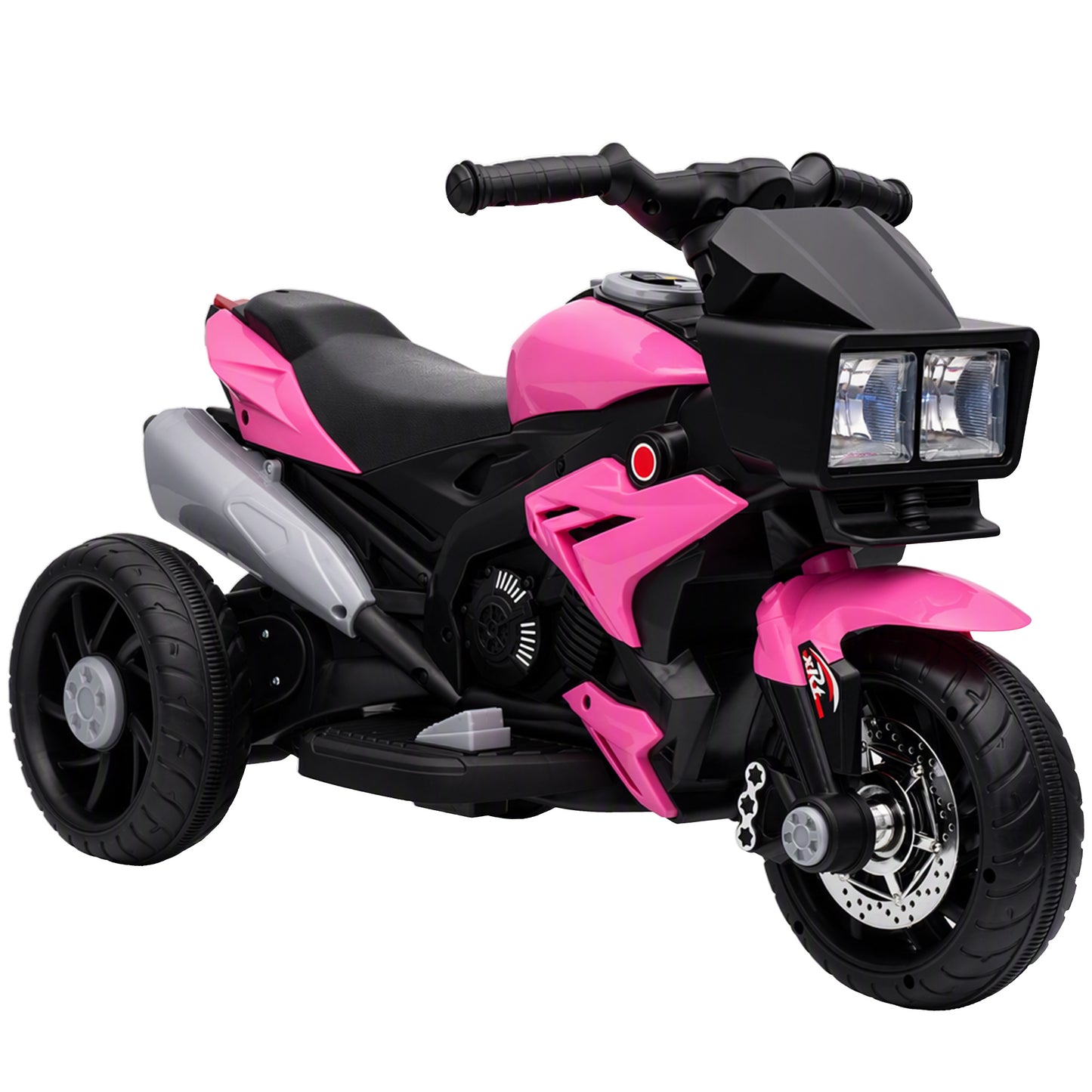 AIYAPLAY Kids Electric Motorcycle Ride-On Toy, 3-Wheel Battery-Operated Motorbike with Horn, Toddler Ride On Bike, Pink