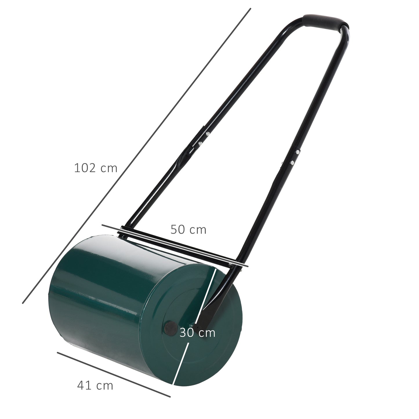 Outsunny 30 L Heavy Duty Water Or Sand Filled Î¦30cm Garden Steel Lawn Roller Drum - Dark Green