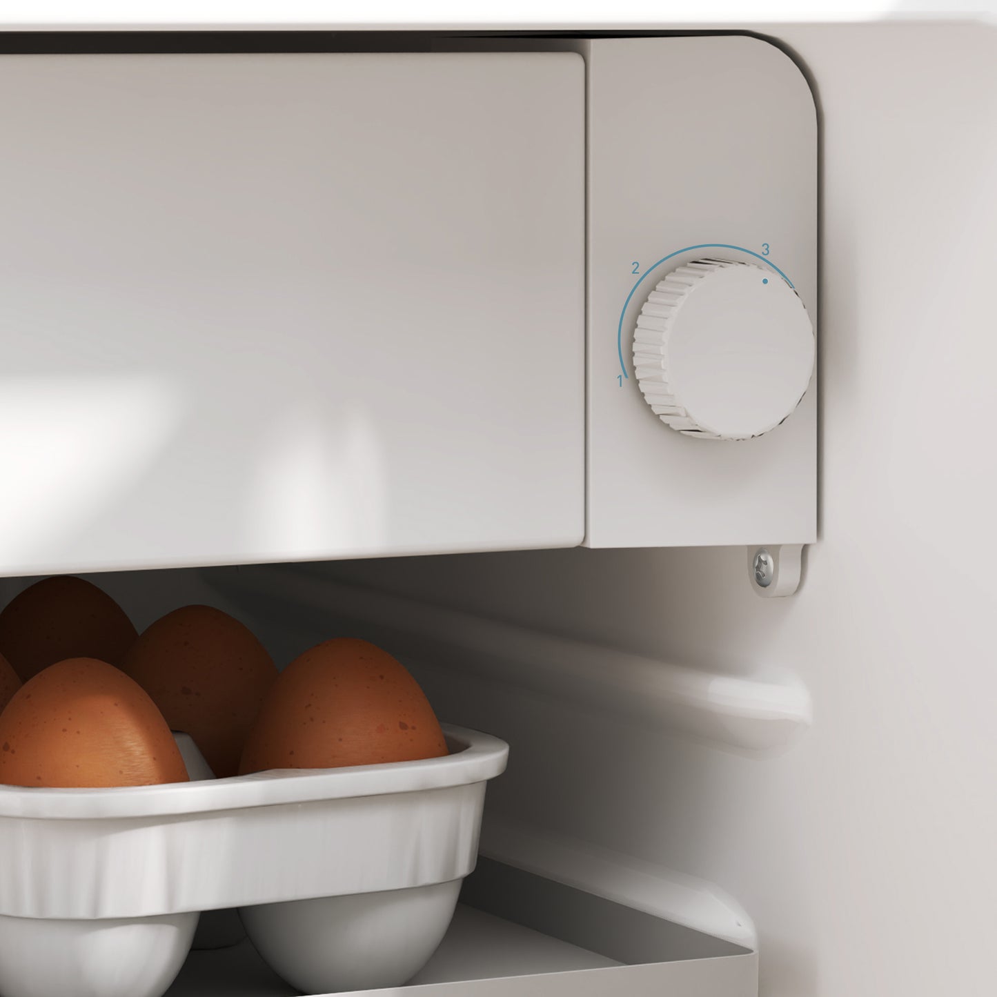 HOMCOM 46 Litre Lockable Countertop Fridge - Cream White