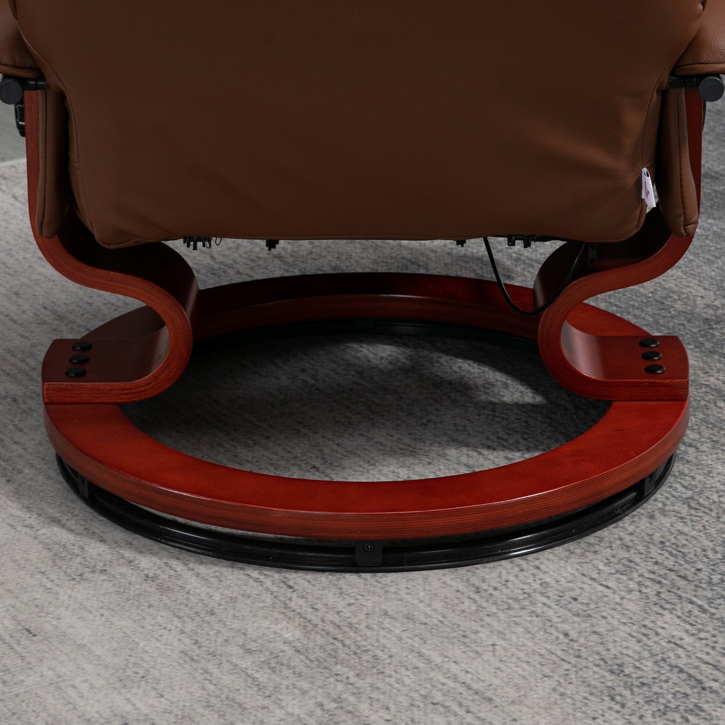 HOMCOM Faux Leather Armchair, with 145Â° Reclining Back and Footrest - Brown