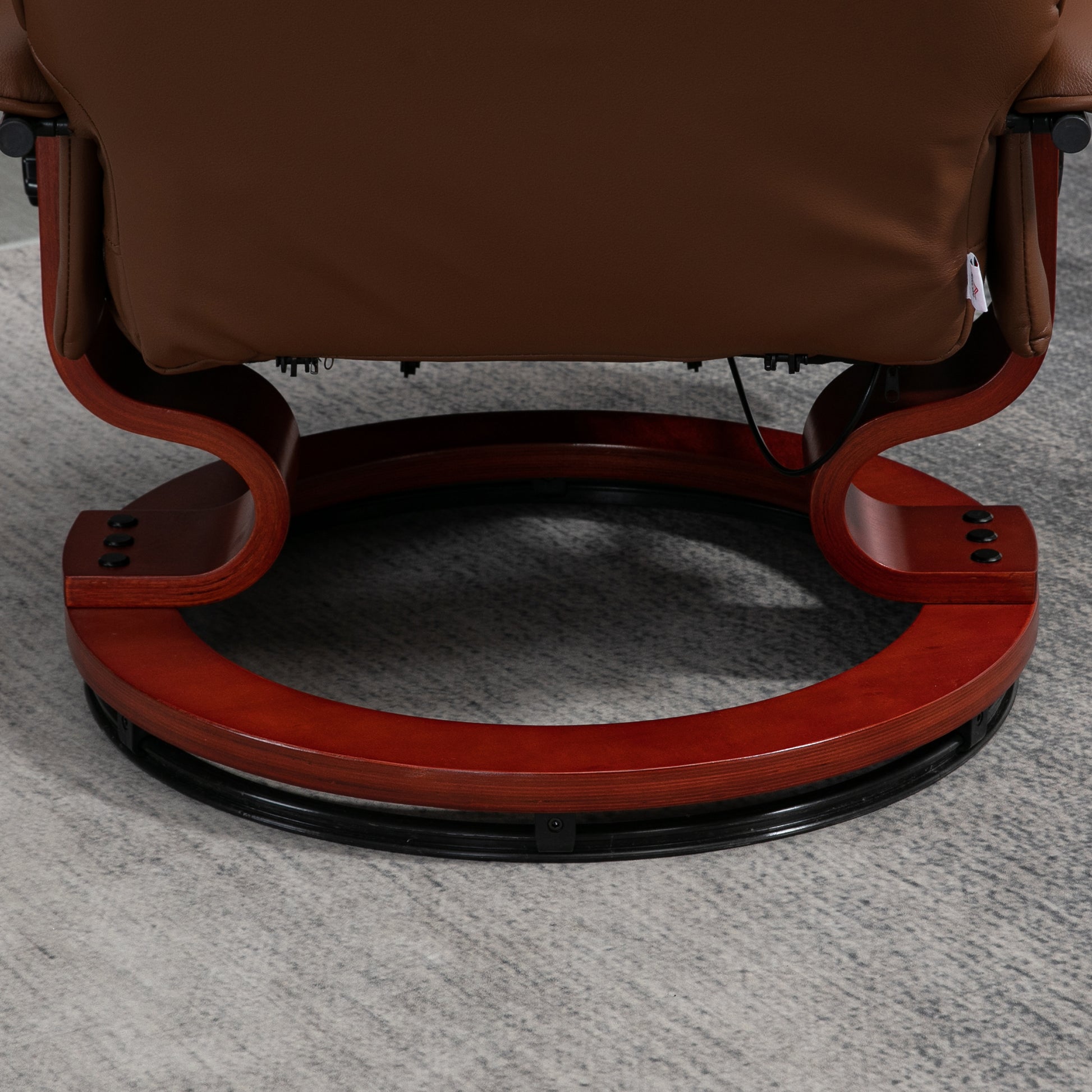 HOMCOM Faux Leather Armchair, with 145Â° Reclining Back and Footrest - Brown
