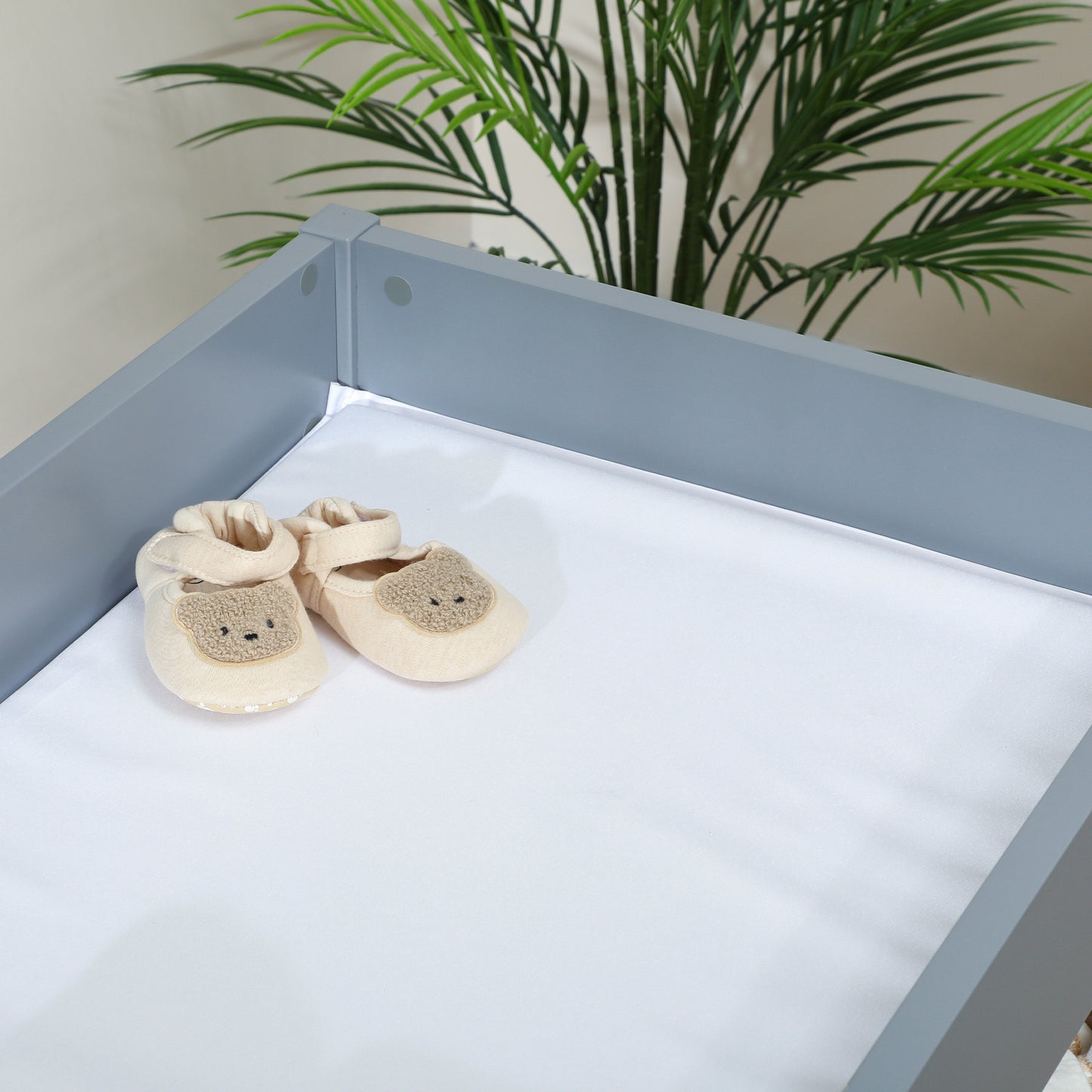 AIYAPLAY Baby Changing Unit with 4 Storage Drawers, Mat for Bedroom Nursery, 84 x 84.5 cm, Grey