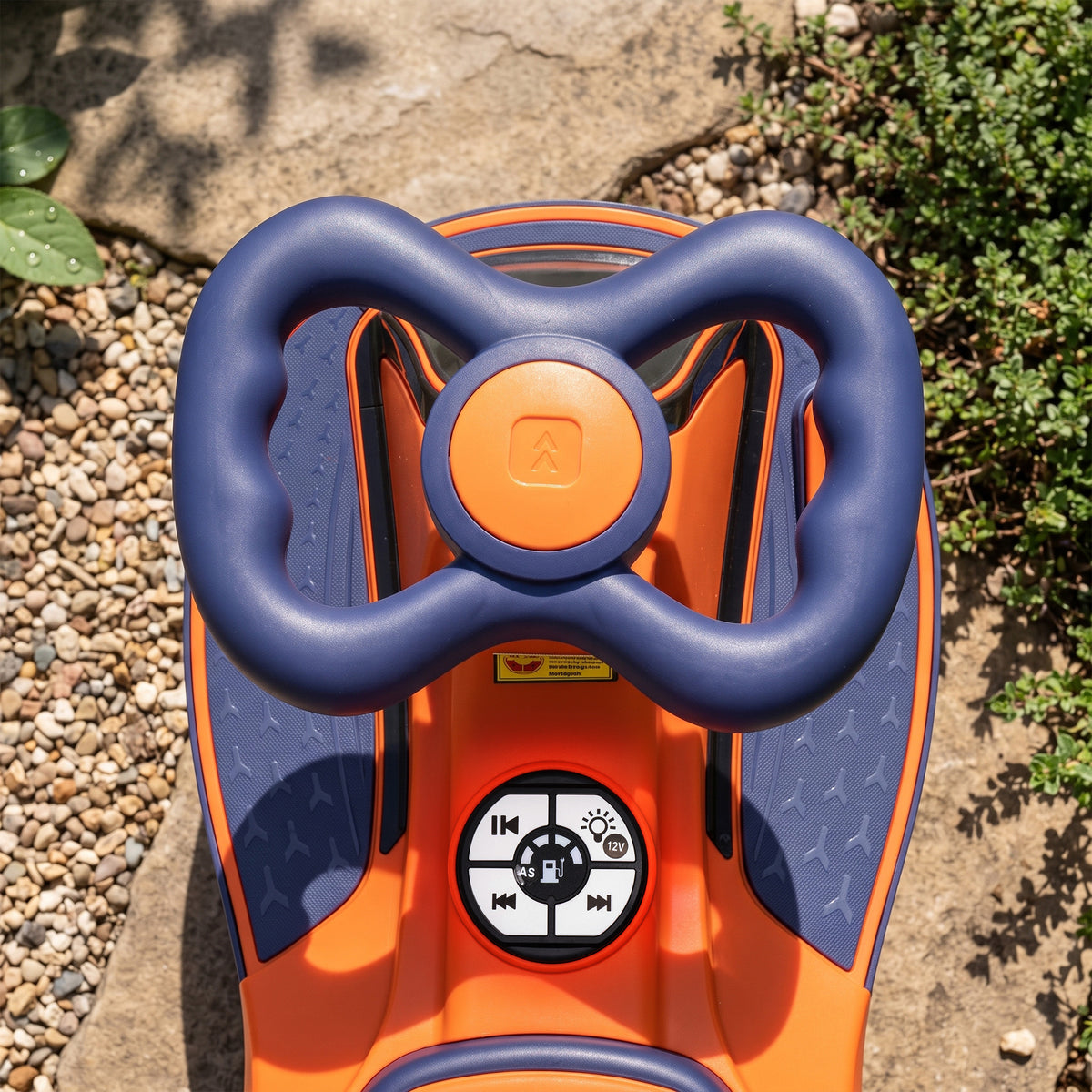AIYAPLAY 12V Electric Wiggle Car, 2-In-1 Kids Ride On Toy with 2 Speeds, Soft Start, PU Wheels, RGB Lights, Up to 60 kg, Orange