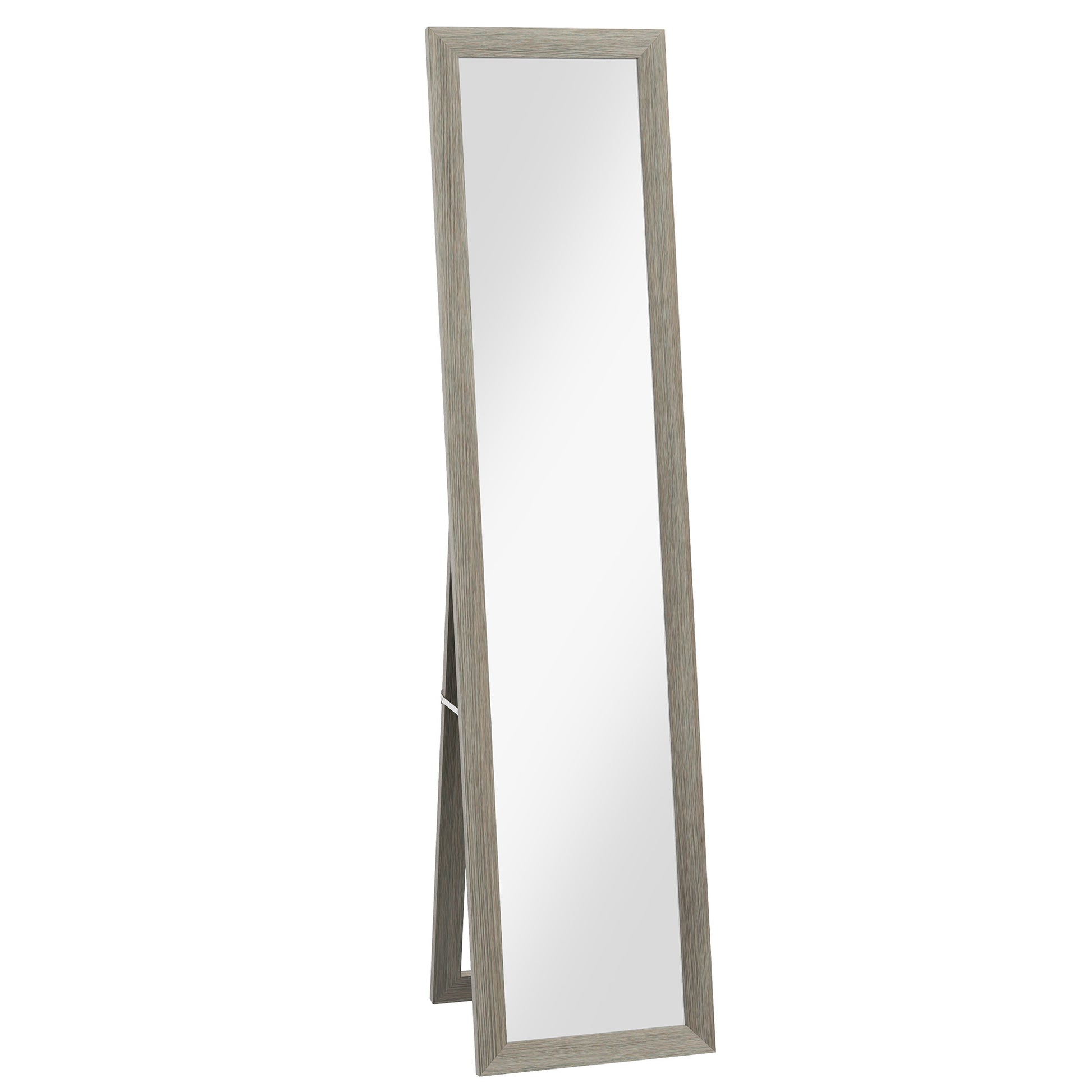 HOMCOM Full Length Mirror, 37 x 157 cm, Hanging or Freestanding, Rectangular Full Body Mirror for Living Room, Bedroom, Grey Default Title
