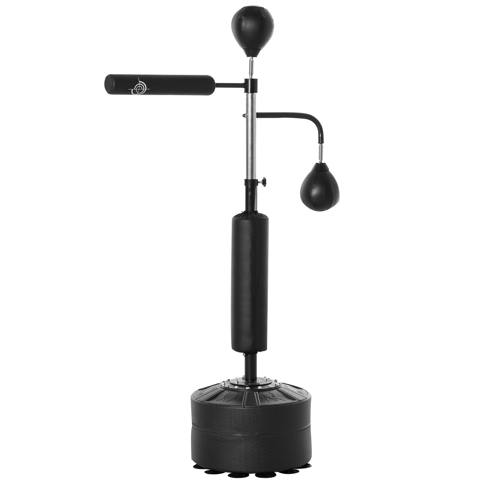 HOMCOM 4-in-1 Boxing Punching Bag, Freestanding with 2 Speed Bals, 360Â° Reflex Bar, 160-230cm Adjustable Height, Black