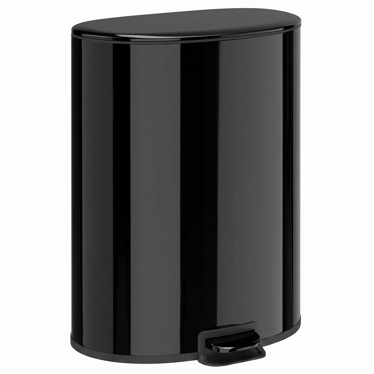 HOMCOM 50L Kitchen Pedal Bin, Rubbish Bin with Soft-Close and Stay-Open Lid, Removable Inner Bucket, Black Default Title