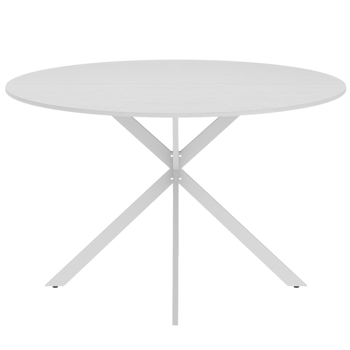 HOMCOM Dining Table for 4, 120 cm Industrial Kitchen Table with Wood Effect Tabletop and Steel Legs, White
