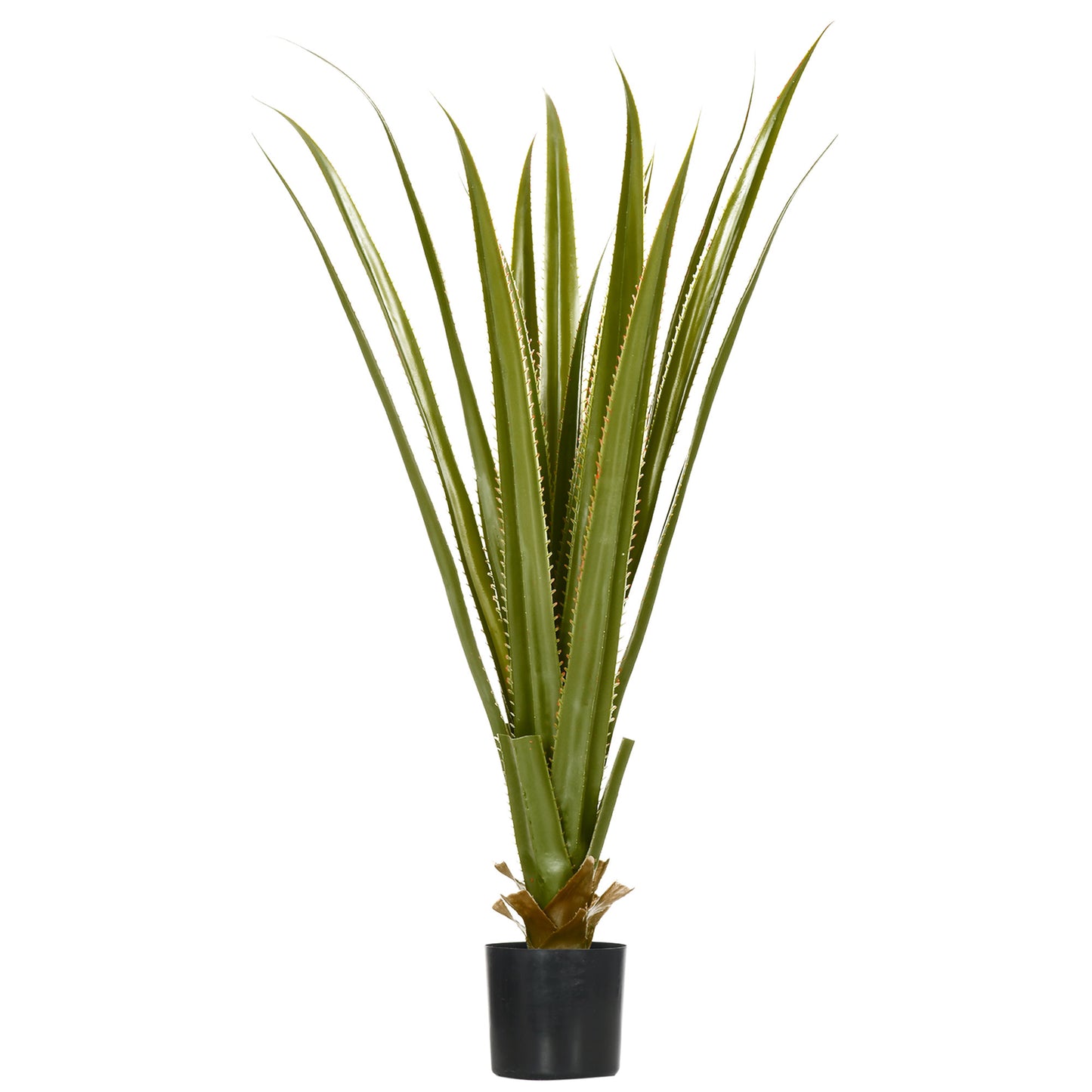 HOMCOM Artificial Plants Agave Succulent in Pot Desk Fake Plants for Home Indoor Outdoor Decor, 15x15x90cm, Green Default Title