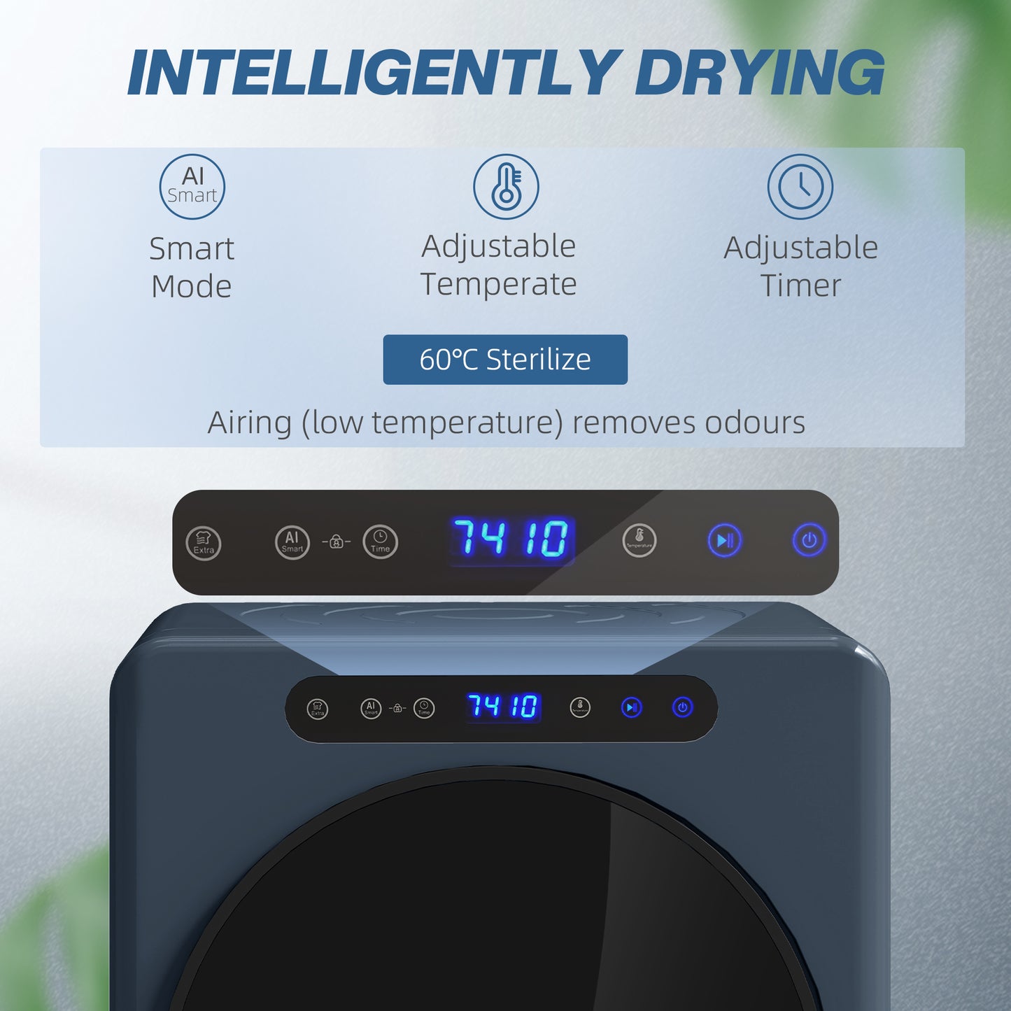 HOMCOM 5kg Compact 40-60â„ƒ Tumble Dryer Blue
