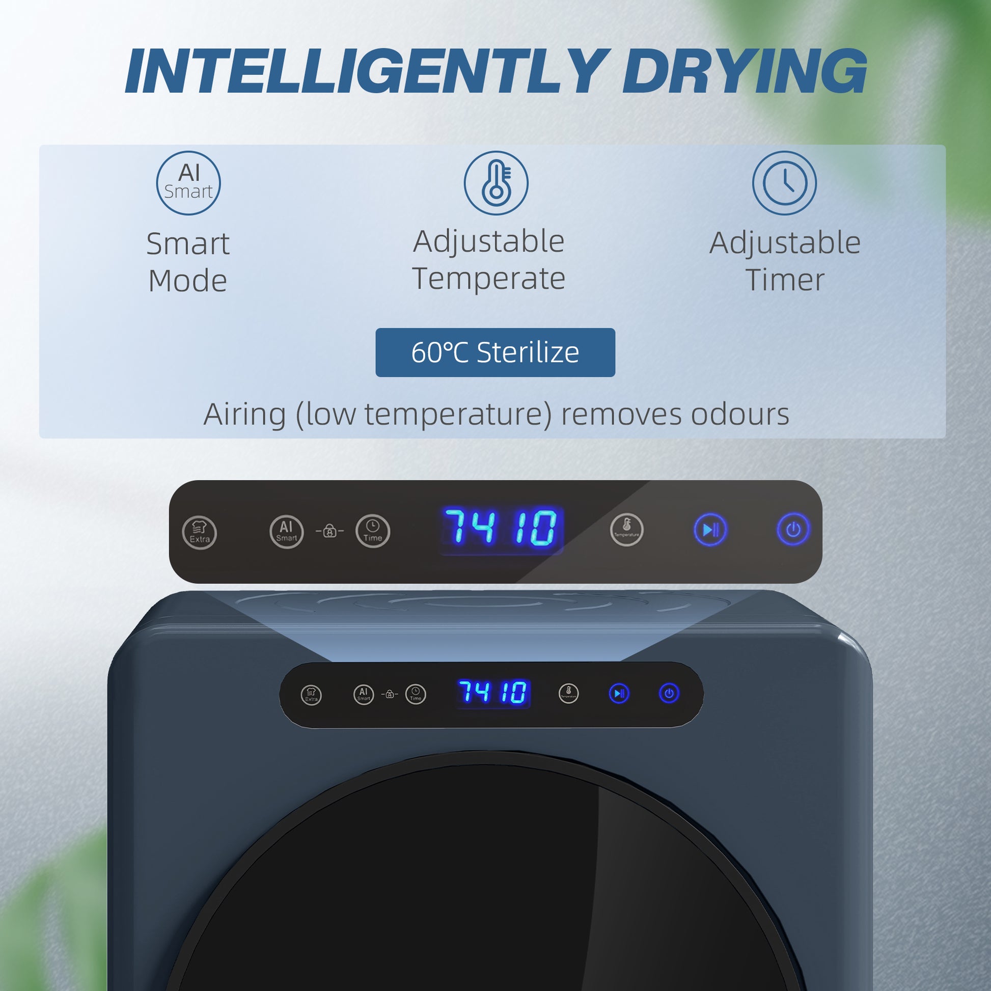 HOMCOM 5kg Compact 40-60â„ƒ Tumble Dryer Blue